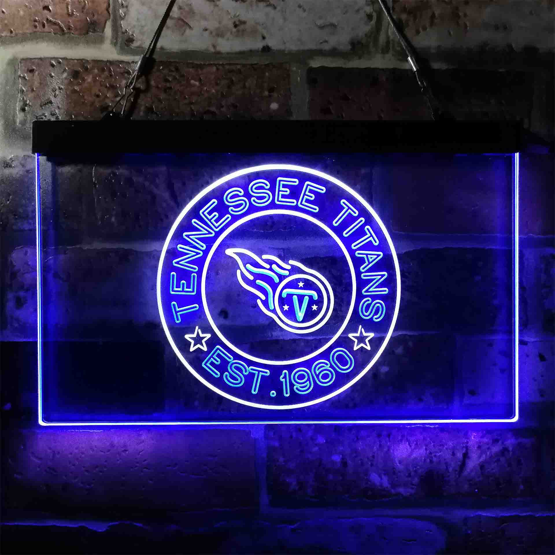 Personalized Custom Your Sport Team Titans Est. 1960 Dual Color LED Neon Sign ProLedSign