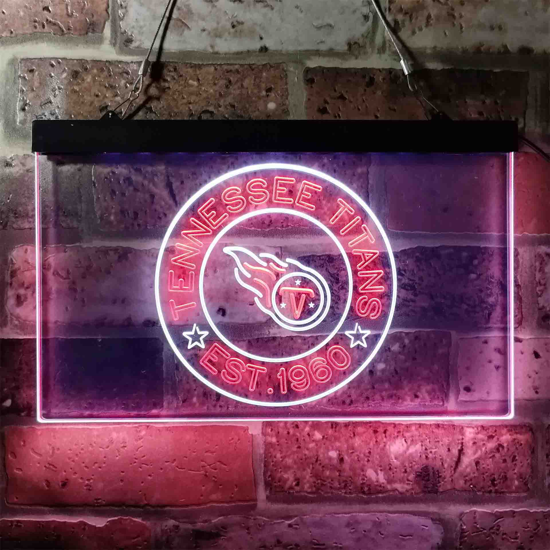 Personalized Custom Your Sport Team Titans Est. 1960 Dual Color LED Neon Sign ProLedSign