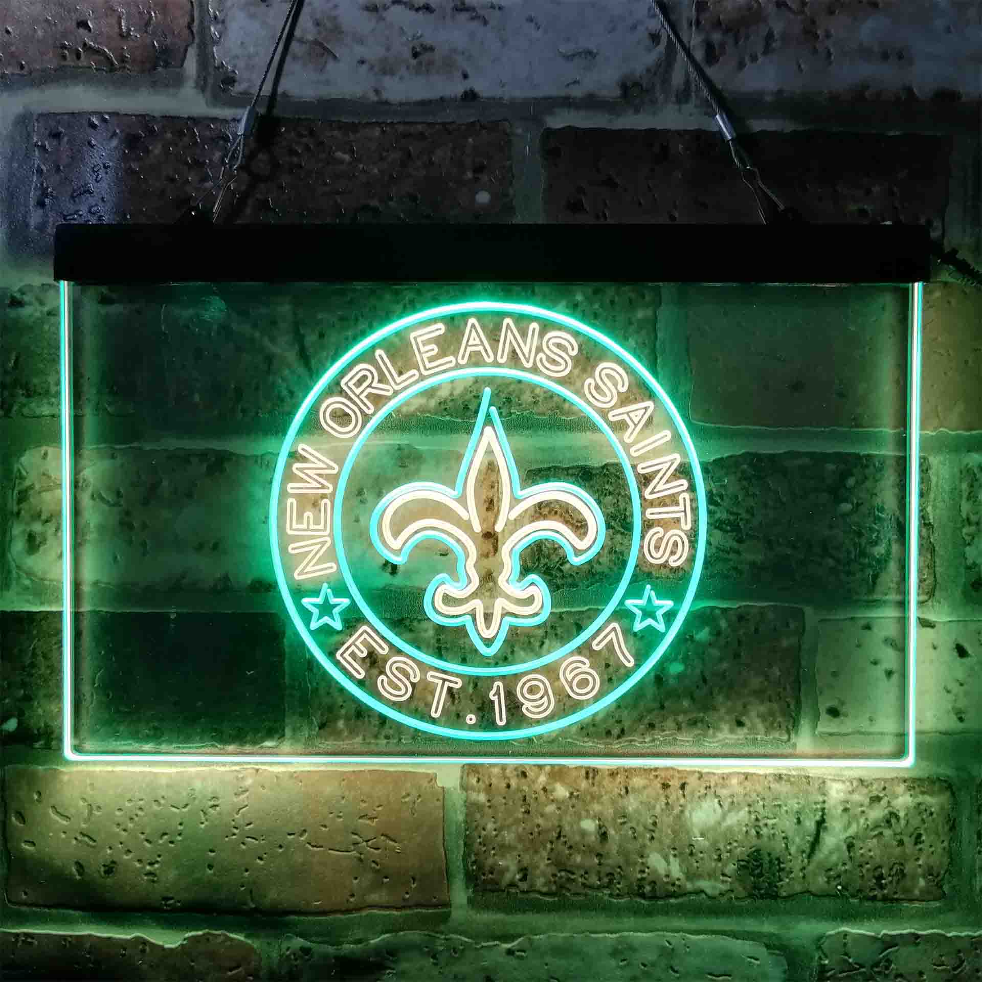 Personalized Custom Your Sport Team Saints Est. 1967 Dual Color LED Neon Sign ProLedSign