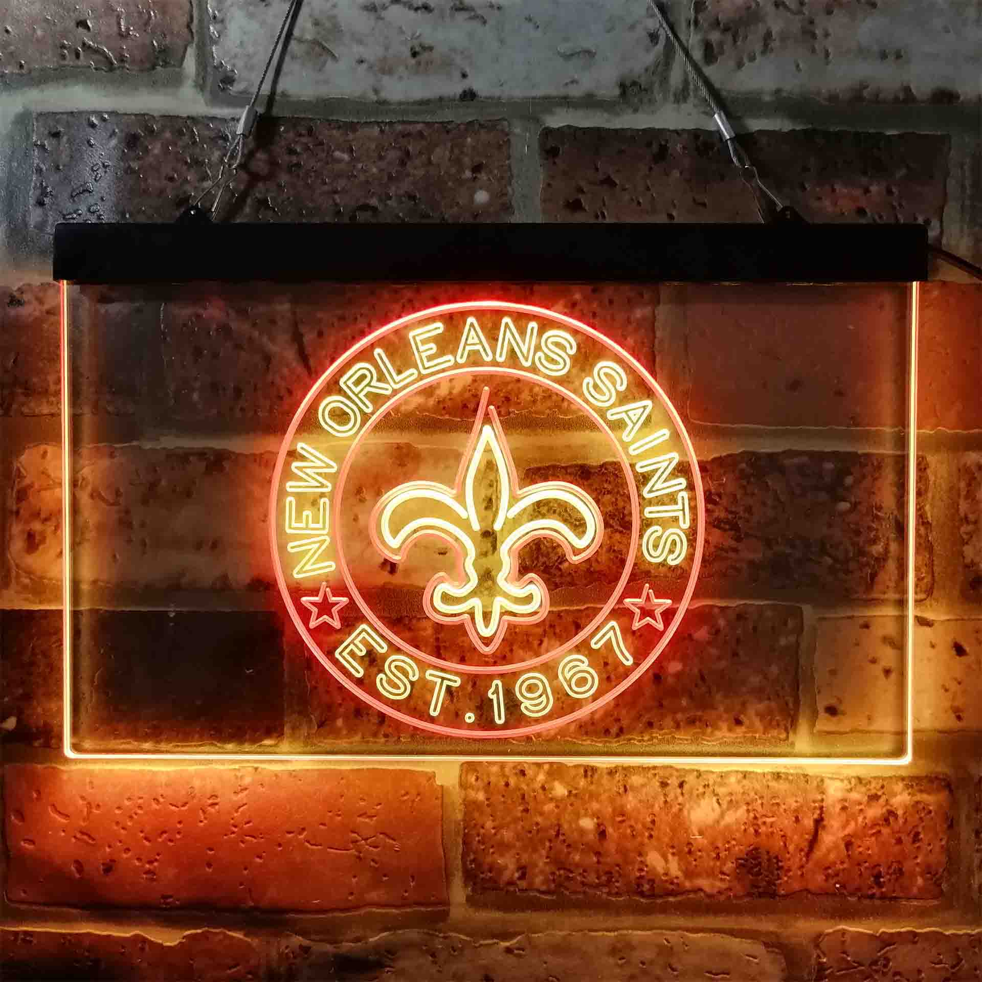 Personalized Custom Your Sport Team Saints Est. 1967 Dual Color LED Neon Sign ProLedSign