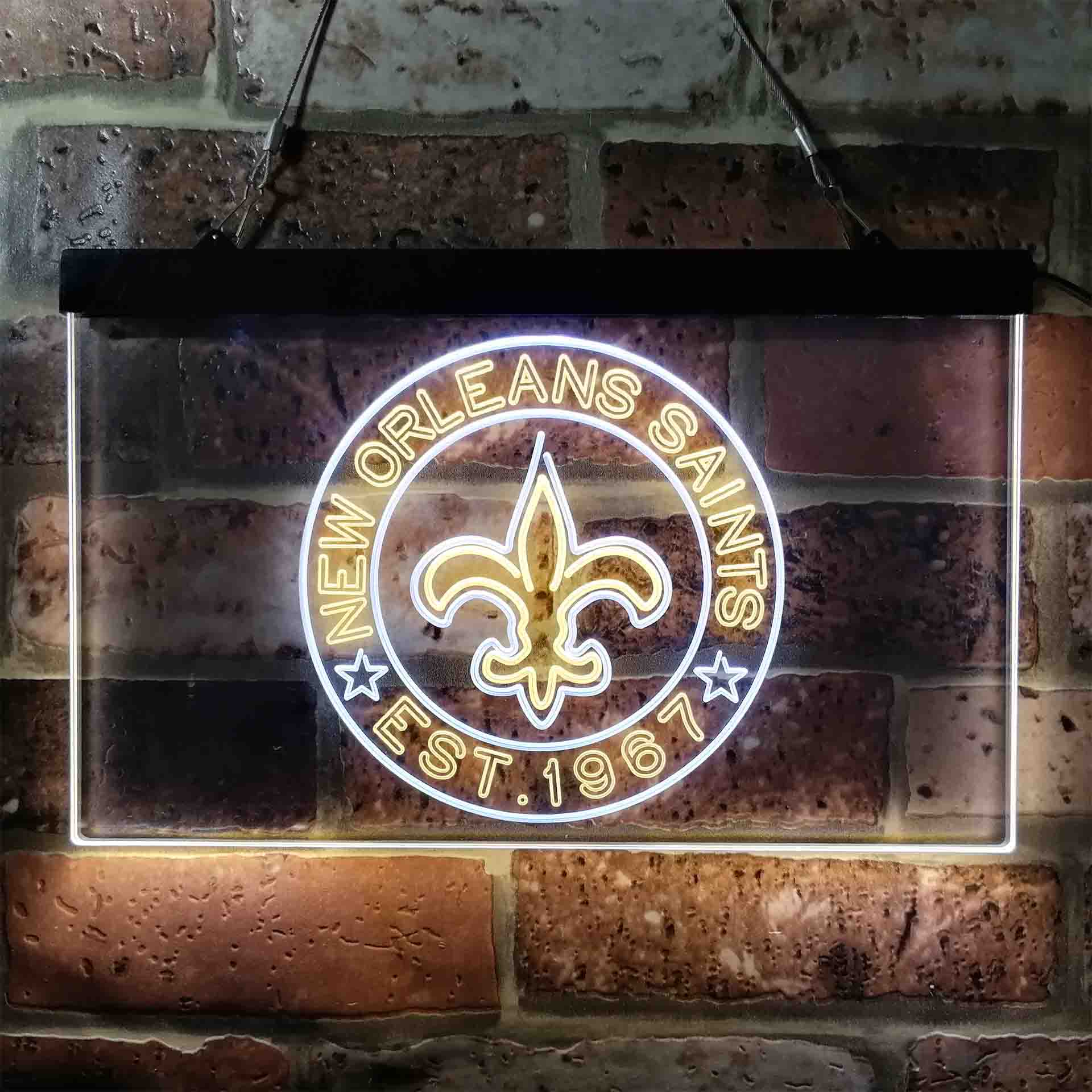 Personalized Custom Your Sport Team Saints Est. 1967 Dual Color LED Neon Sign ProLedSign