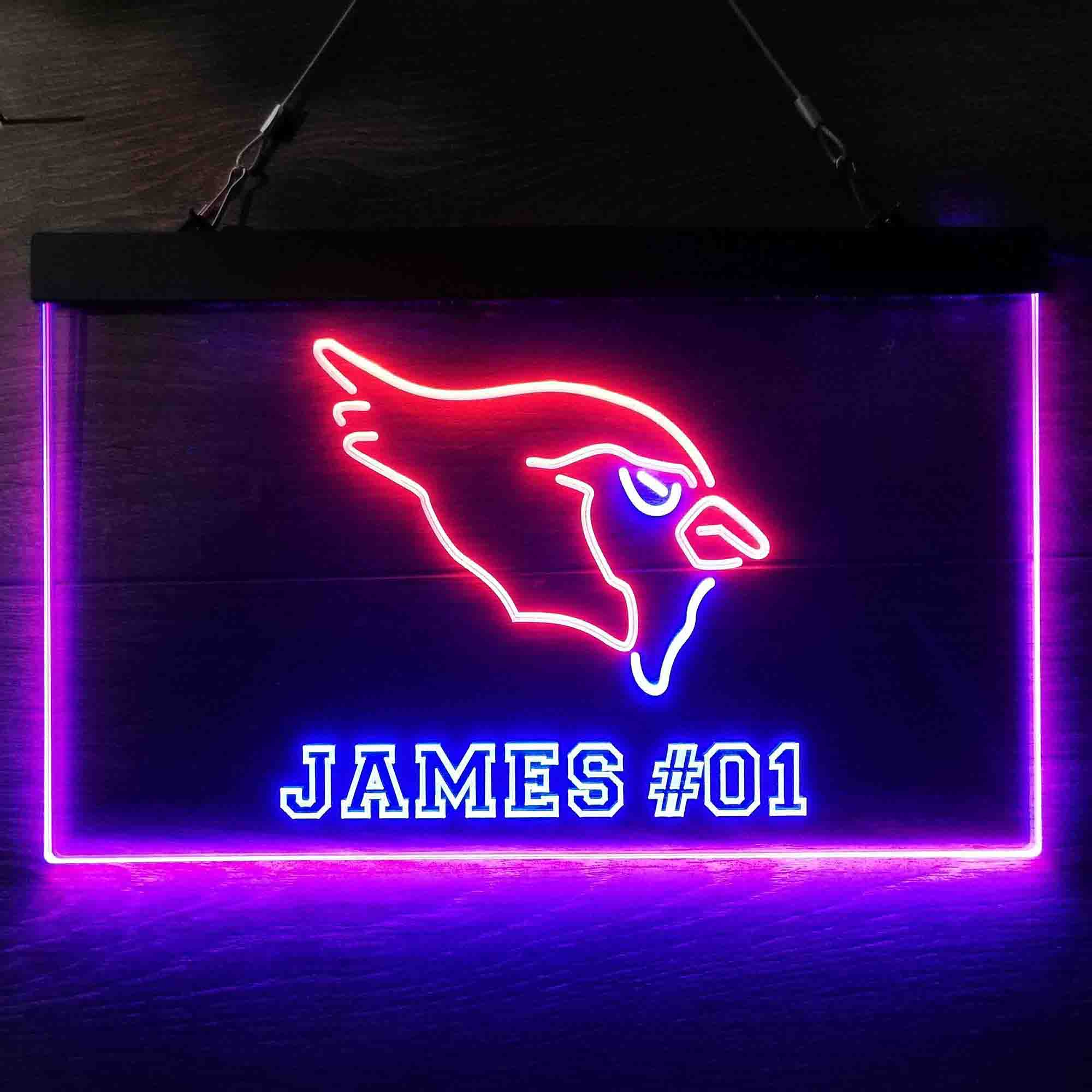 Personalized Arizona Cardinals Team Number Neon-Like LED Light Sign