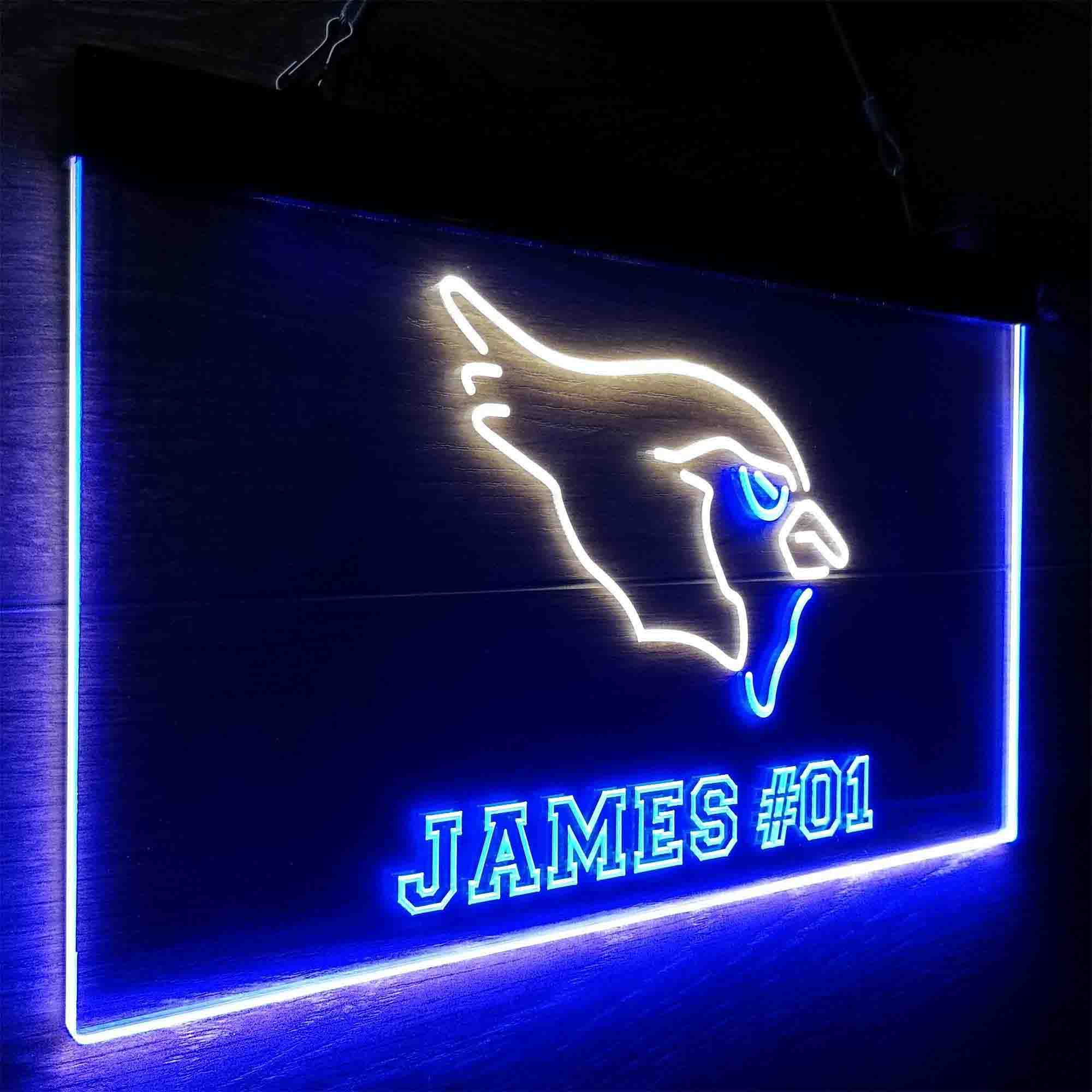 Personalized Arizona Cardinals Team Number Neon-Like LED Light Sign - ProLedSign