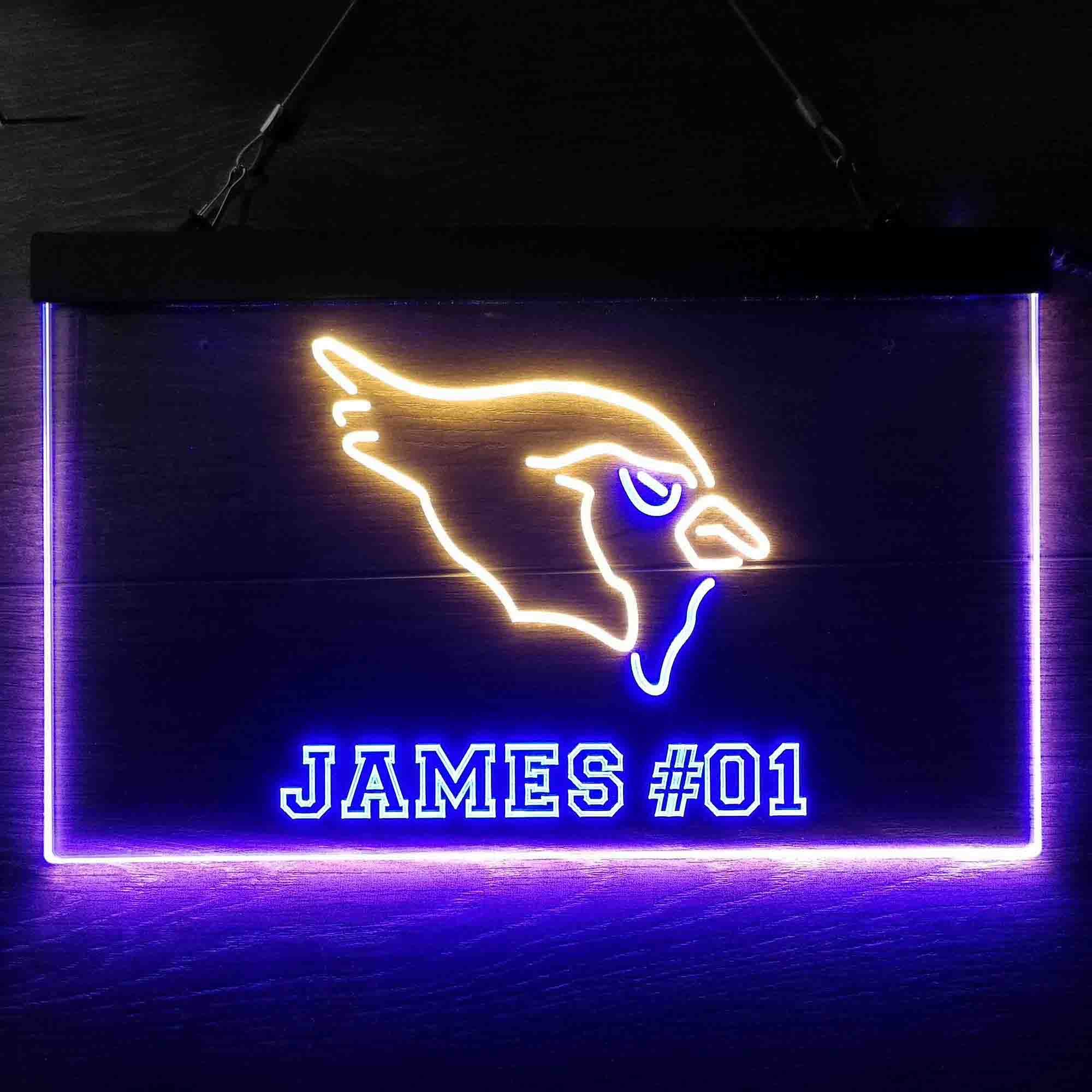 Personalized Arizona Cardinals Team Number Neon-Like LED Light Sign - ProLedSign