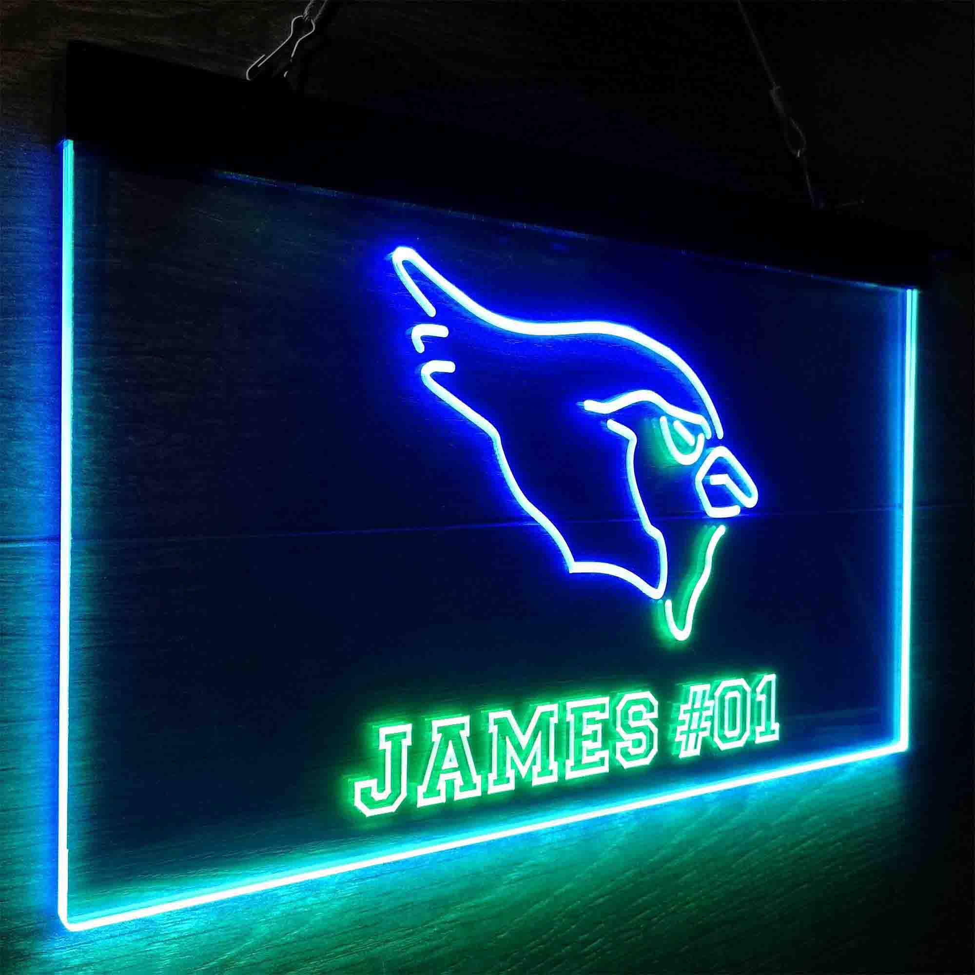 Personalized Arizona Cardinals Team Number Neon-Like LED Light Sign - ProLedSign