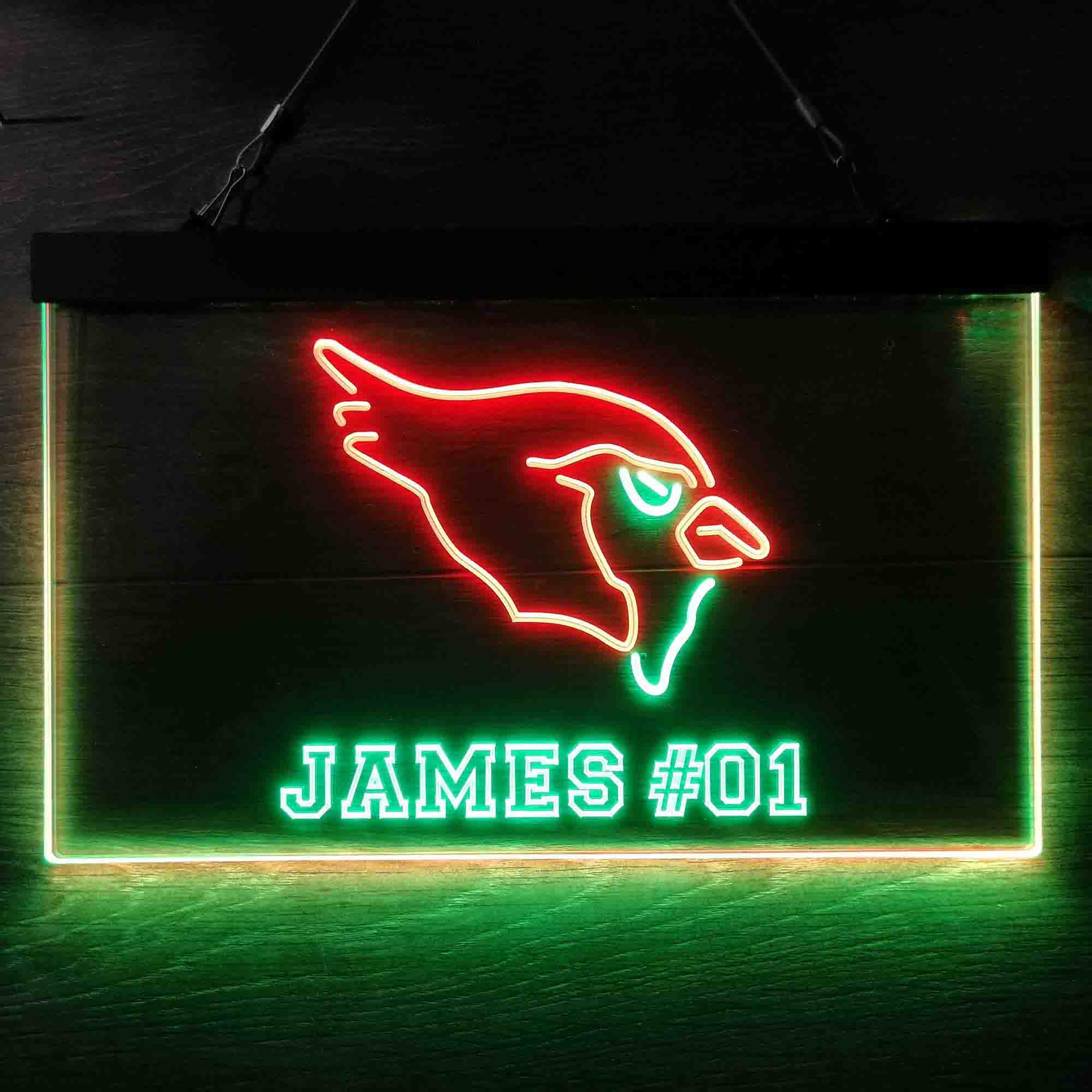 Personalized Arizona Cardinals Team Number Neon-Like LED Light Sign - ProLedSign