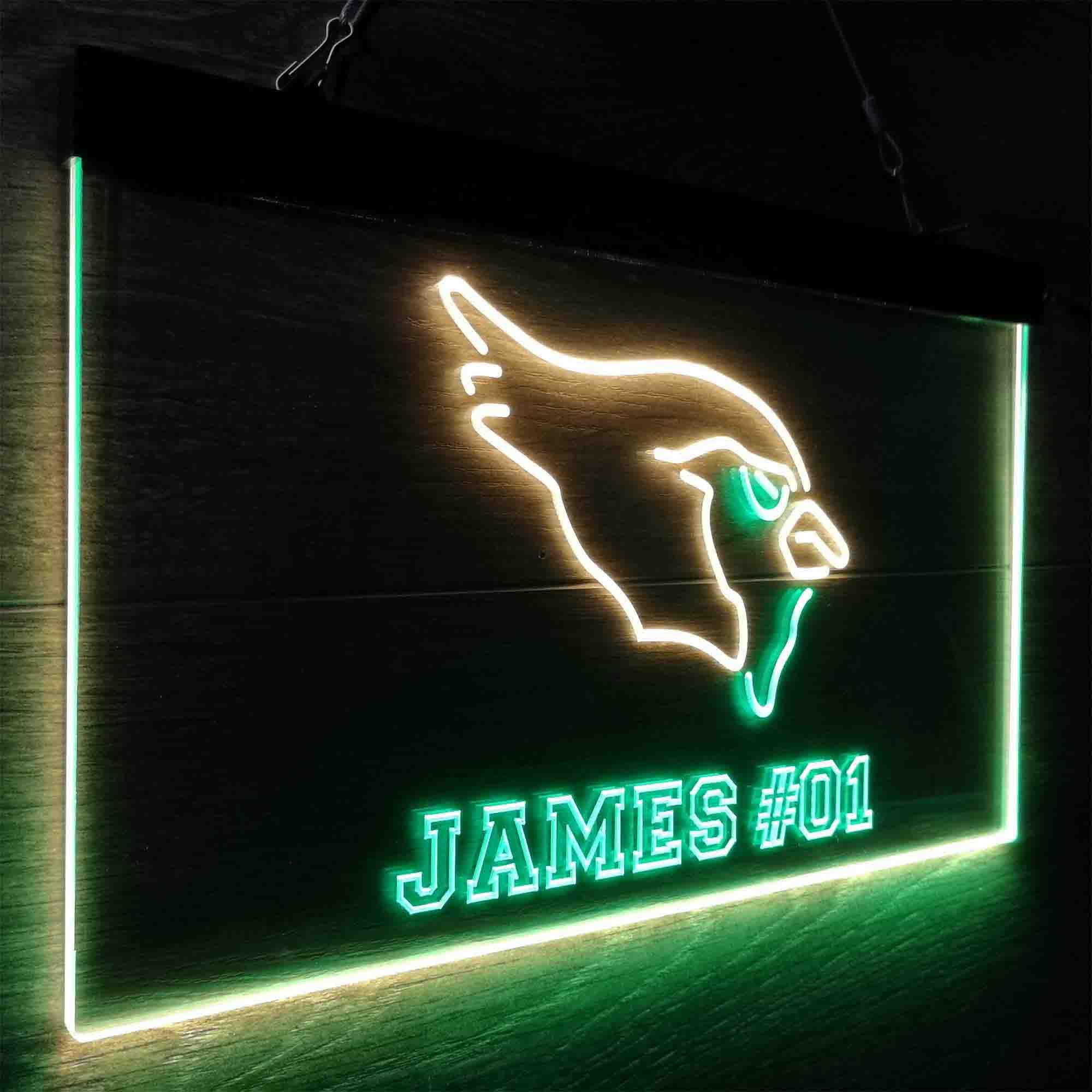 Personalized Arizona Cardinals Team Number Neon-Like LED Light Sign - ProLedSign