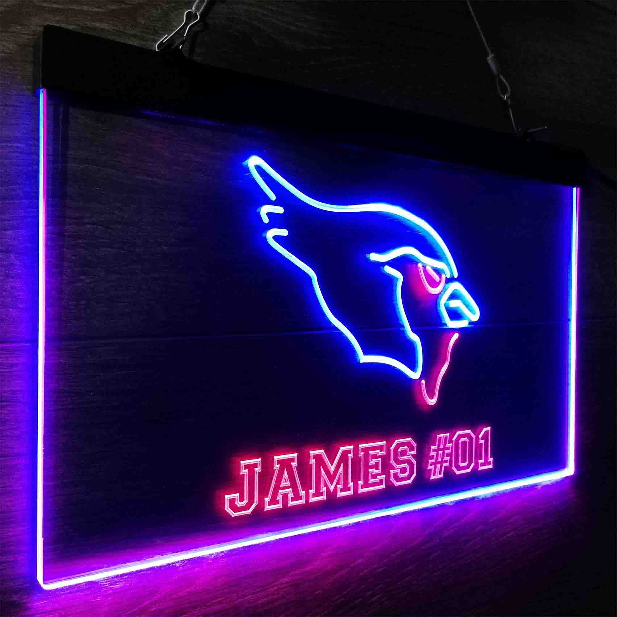 Personalized Arizona Cardinals Team Number Neon-Like LED Light Sign - ProLedSign