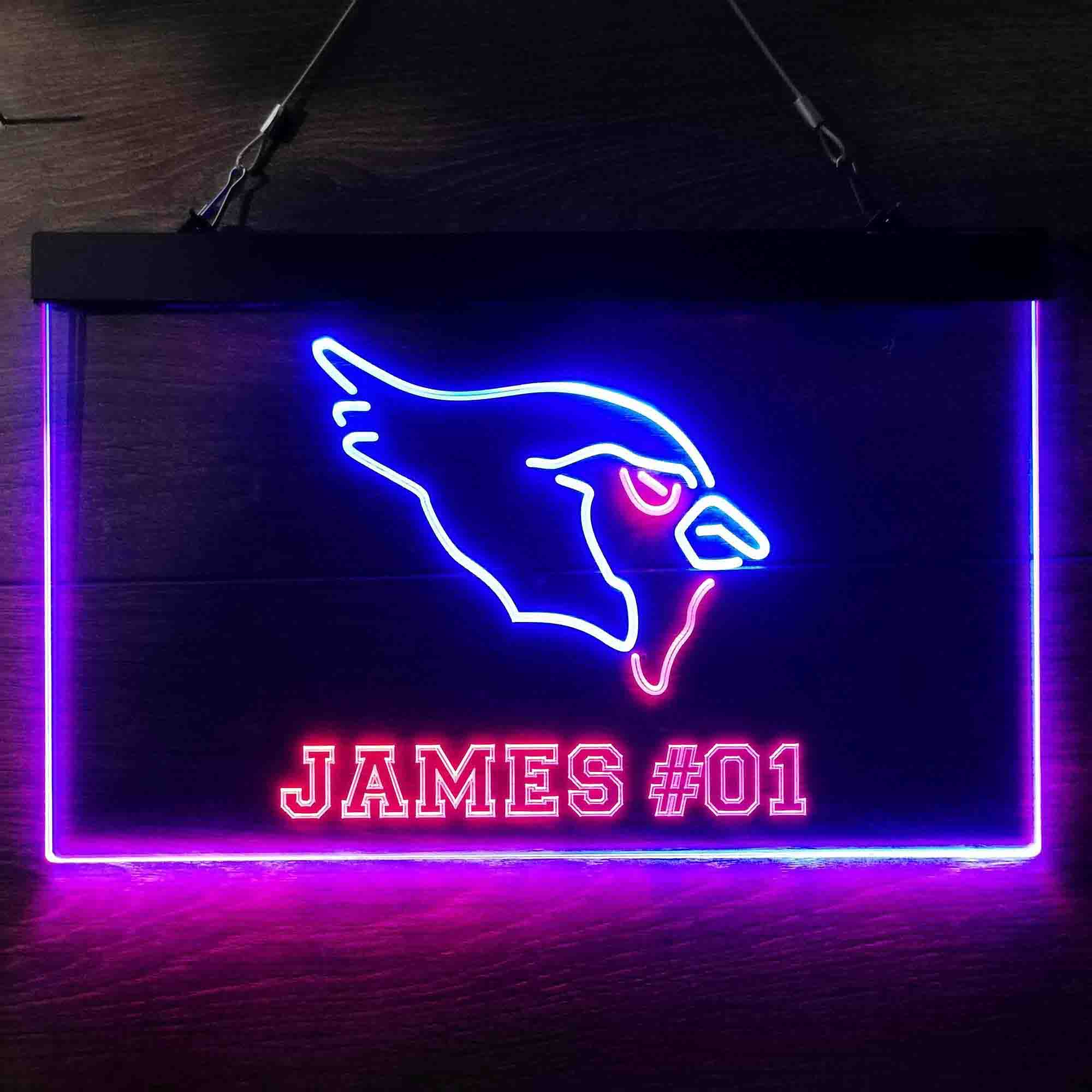 Personalized Arizona Cardinals Team Number Neon-Like LED Light Sign - ProLedSign