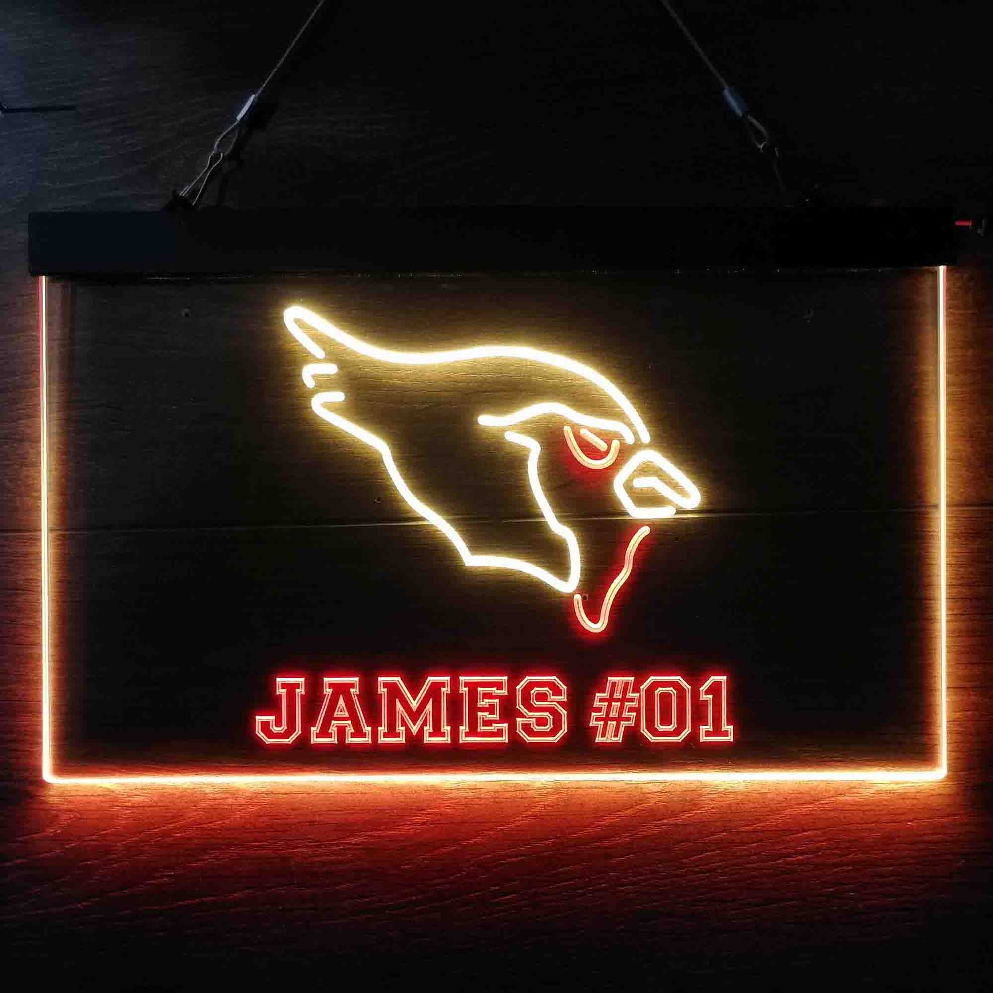 Personalized Arizona Cardinals Team Number Neon-Like LED Light Sign - ProLedSign