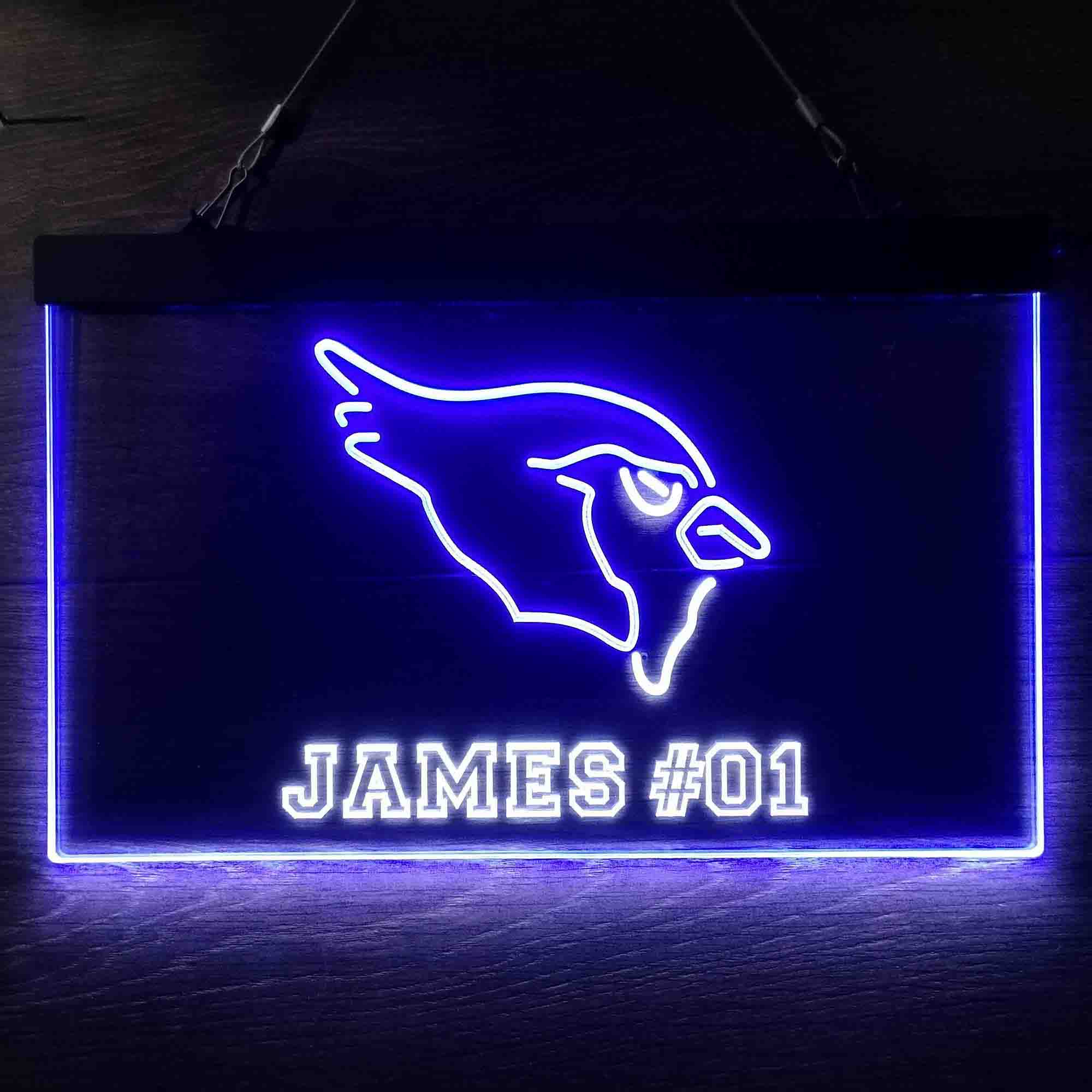 Personalized Arizona Cardinals Team Number Neon-Like LED Light Sign - ProLedSign