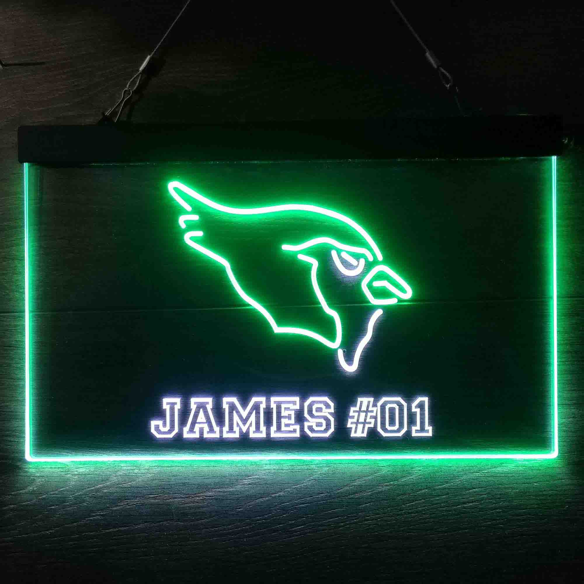 Personalized Arizona Cardinals Team Number Neon-Like LED Light Sign - ProLedSign