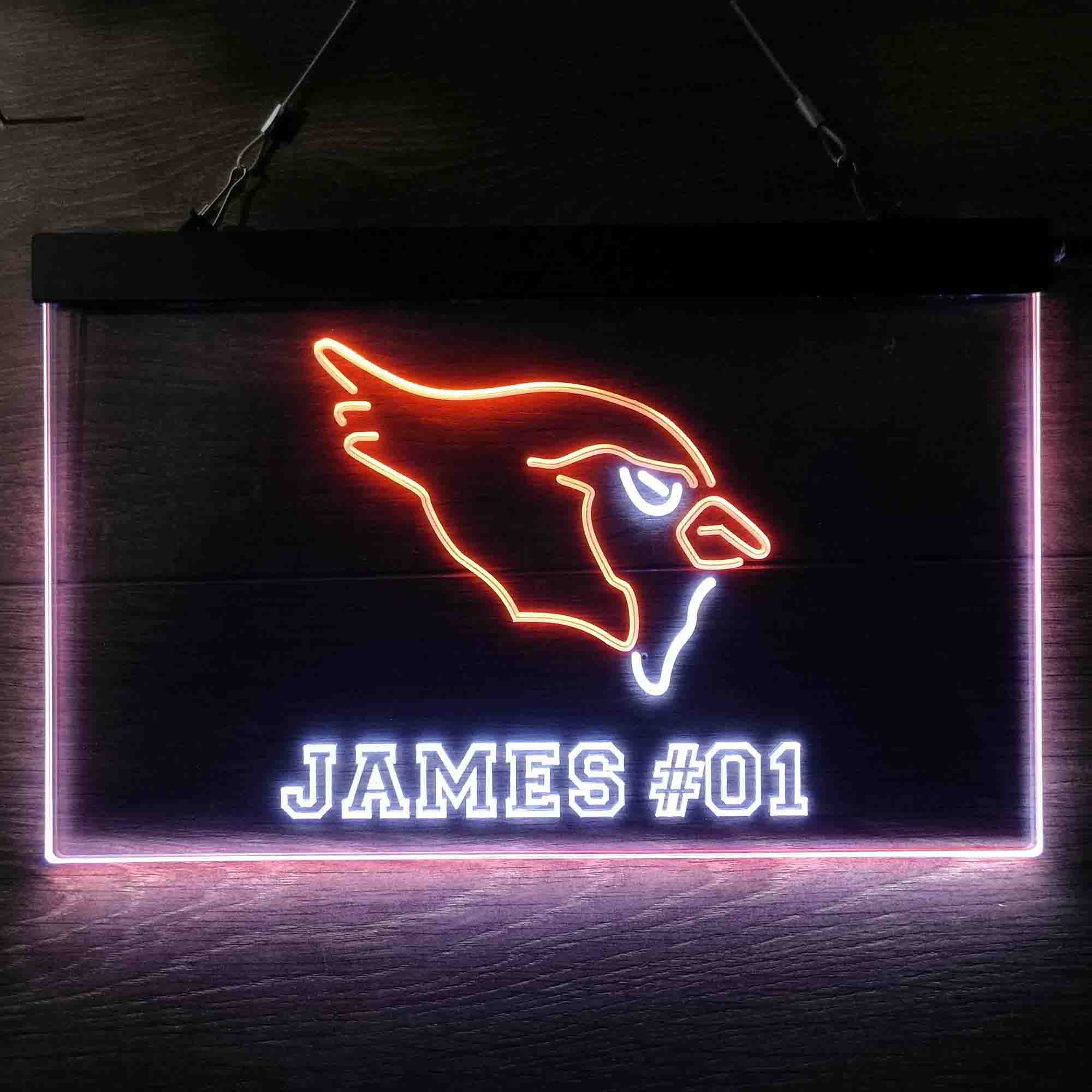 Personalized Arizona Cardinals Team Number Neon-Like LED Light Sign - ProLedSign