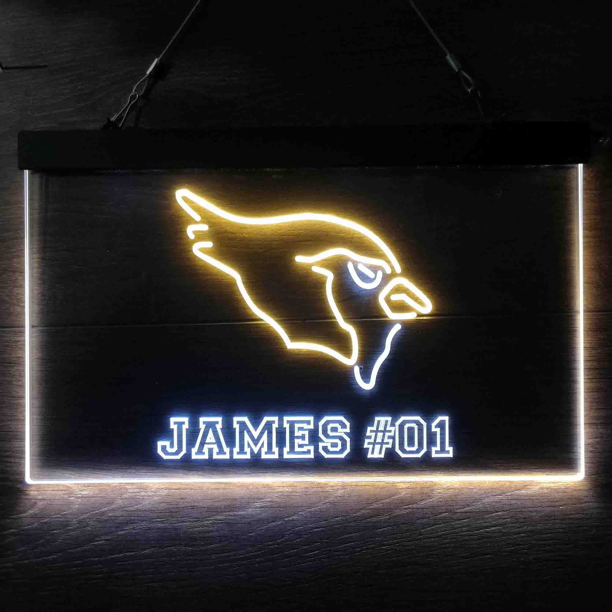 Personalized Arizona Cardinals Team Number Neon-Like LED Light Sign - ProLedSign