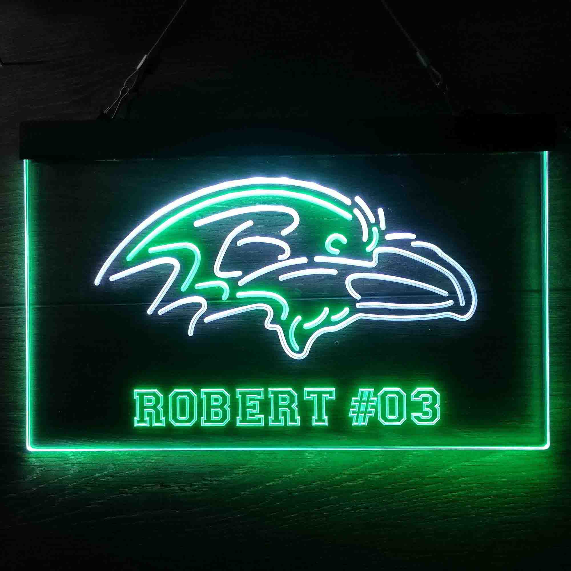 Personalized Baltimore Ravens Team Number Neon-Like LED Sign - ProLedSign