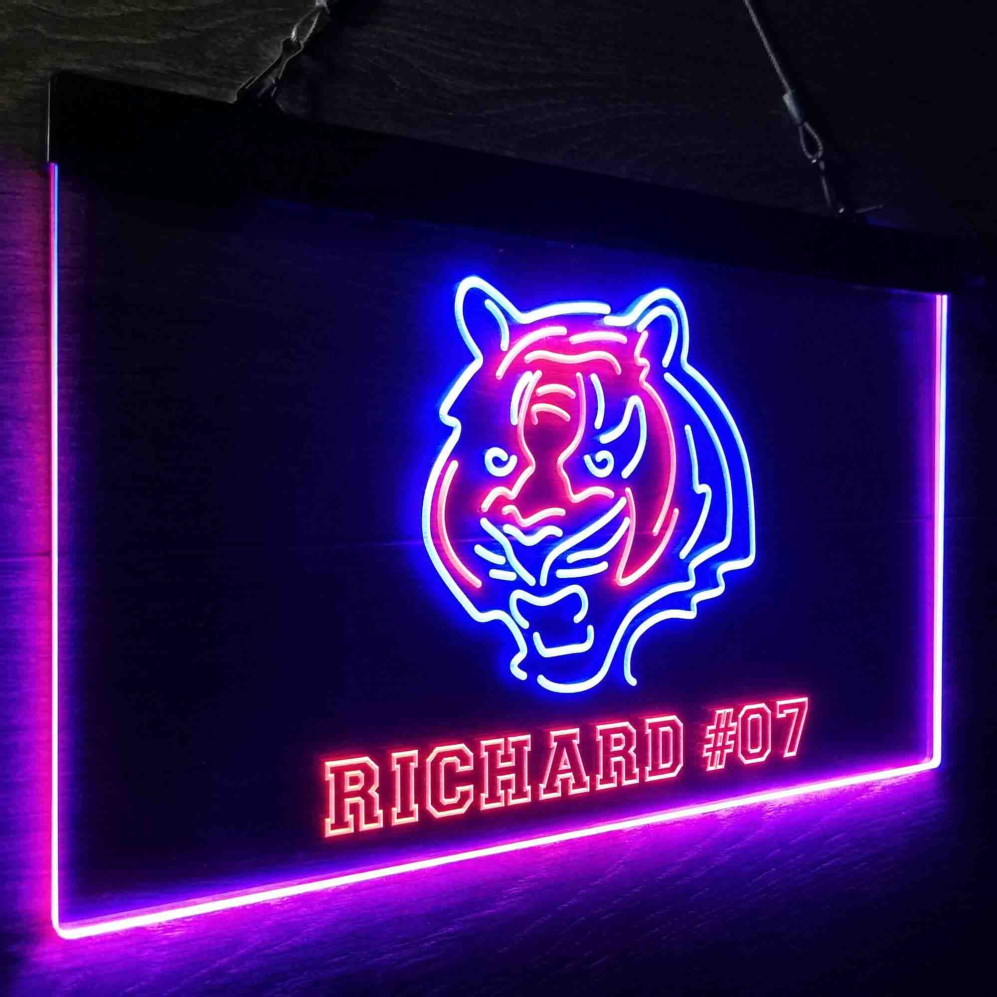 Personalized Cincinnati Bengals Team Number Neon-Like LED Sign - ProLedSign