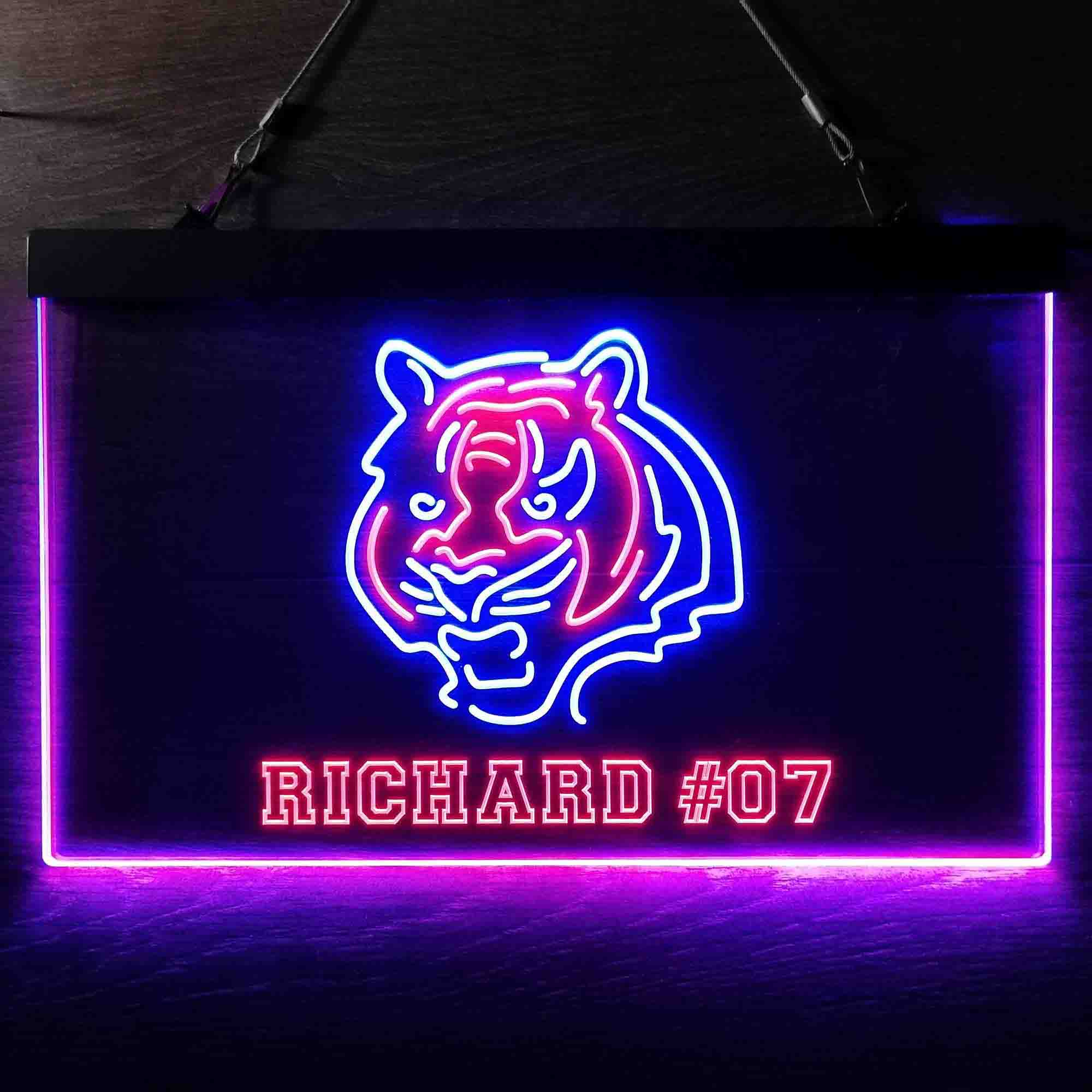 Personalized Cincinnati Bengals Team Number Neon-Like LED Sign - ProLedSign