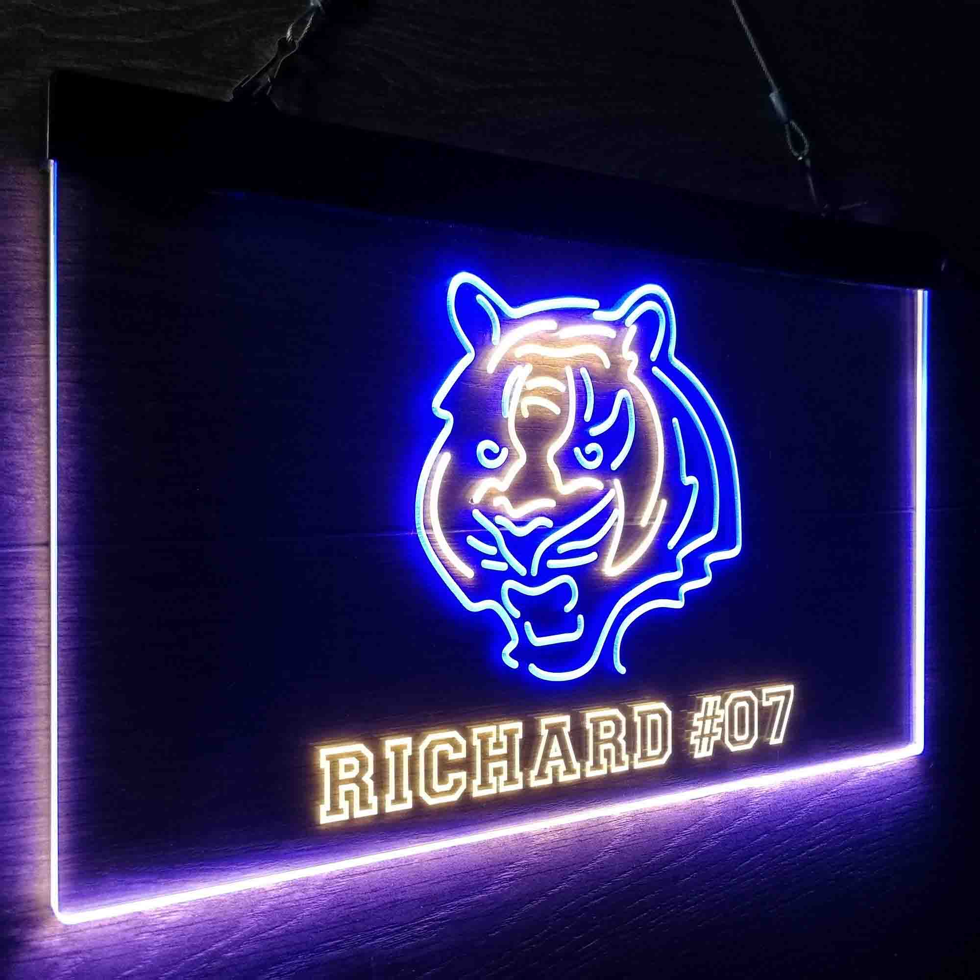 Personalized Cincinnati Bengals Team Number Neon-Like LED Sign - ProLedSign