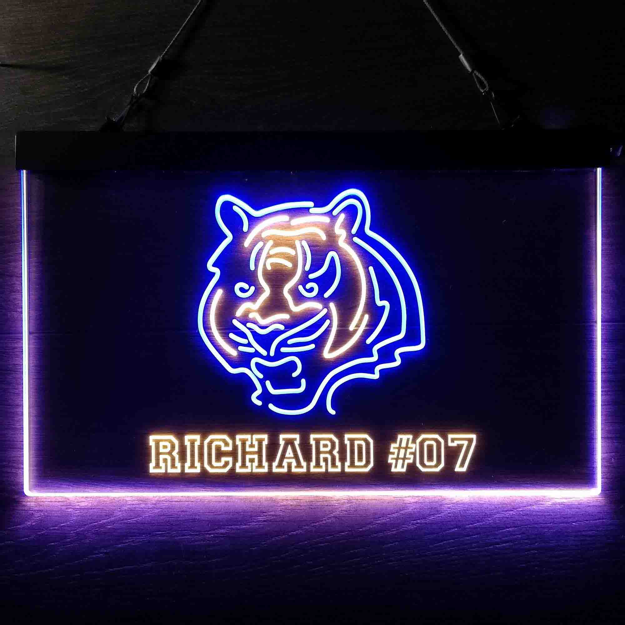 Personalized Cincinnati Bengals Team Number Neon-Like LED Sign - ProLedSign