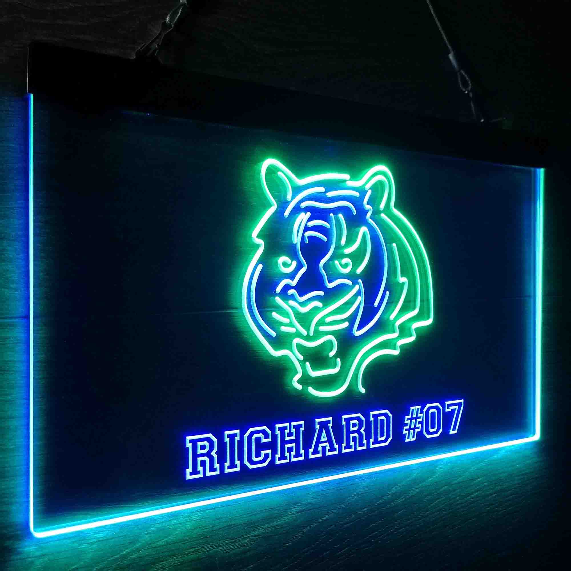 Personalized Cincinnati Bengals Team Number Neon-Like LED Sign - ProLedSign