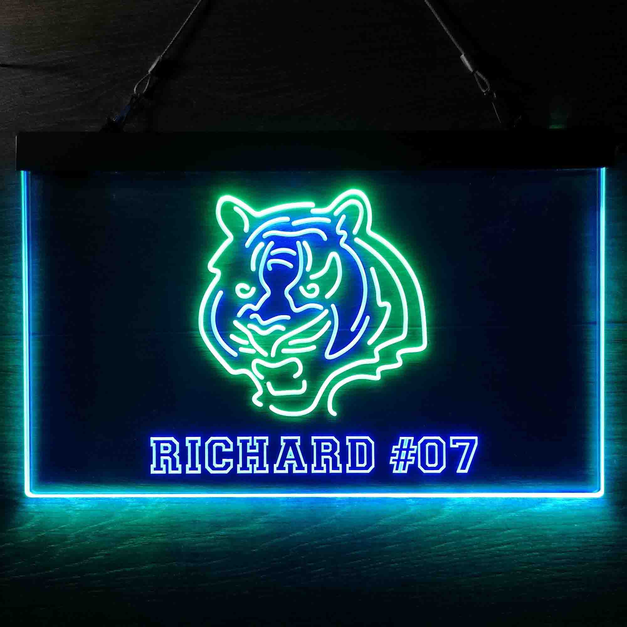 Personalized Cincinnati Bengals Team Number Neon-Like LED Sign - ProLedSign