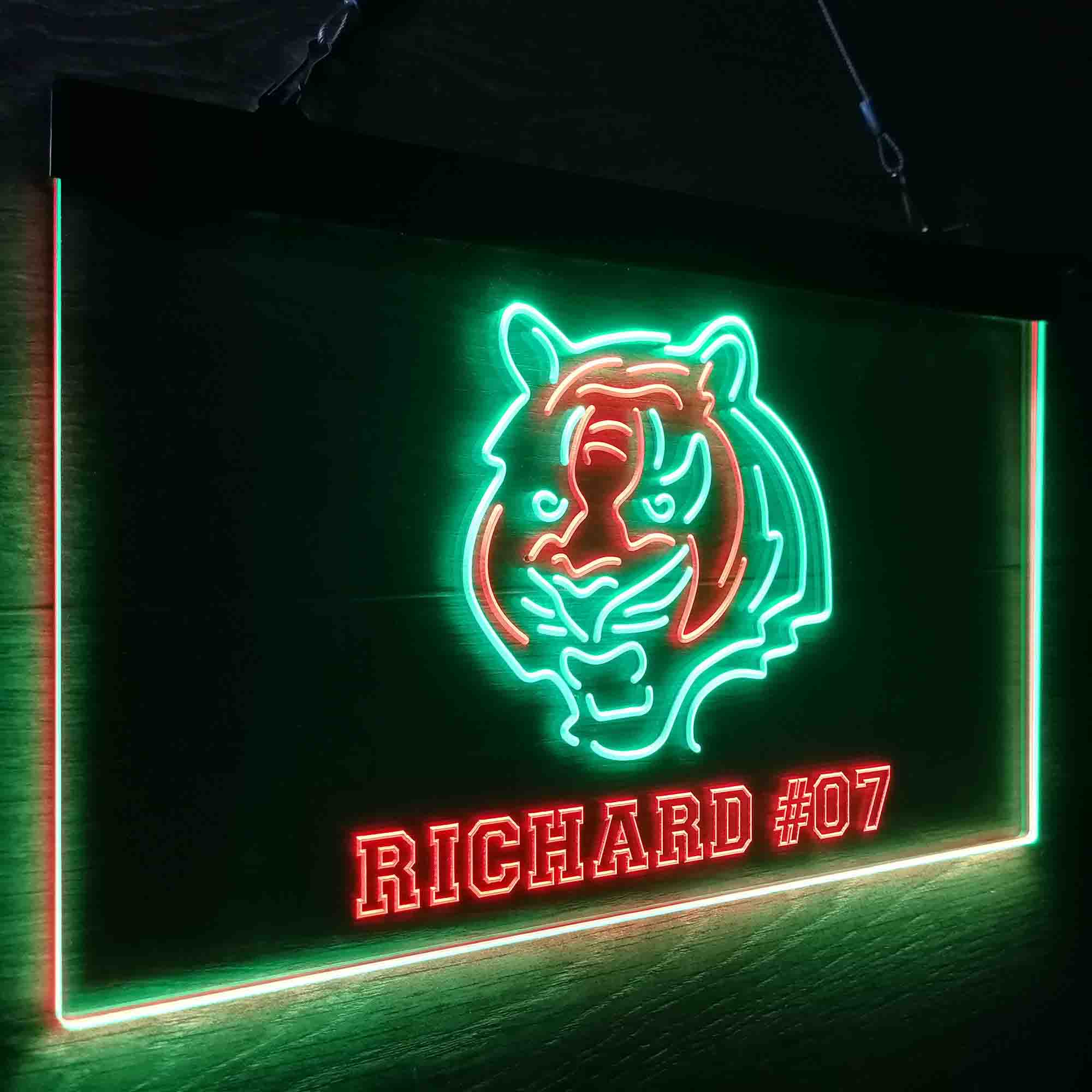 Personalized Cincinnati Bengals Team Number Neon-Like LED Sign - ProLedSign