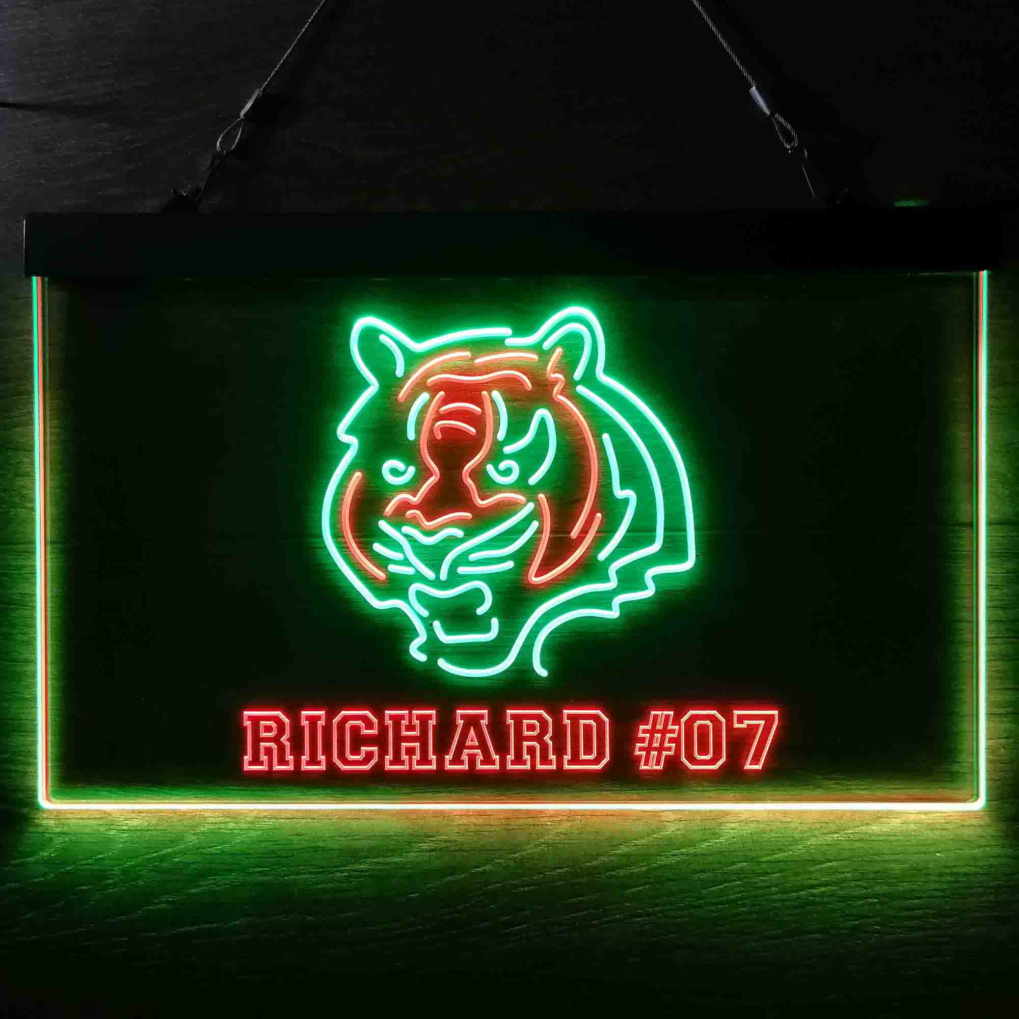 Personalized Cincinnati Bengals Team Number Neon-Like LED Sign - ProLedSign