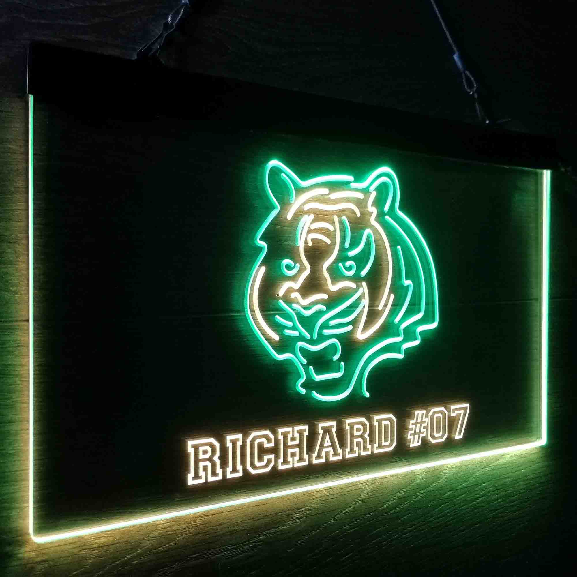 Personalized Cincinnati Bengals Team Number Neon-Like LED Sign - ProLedSign