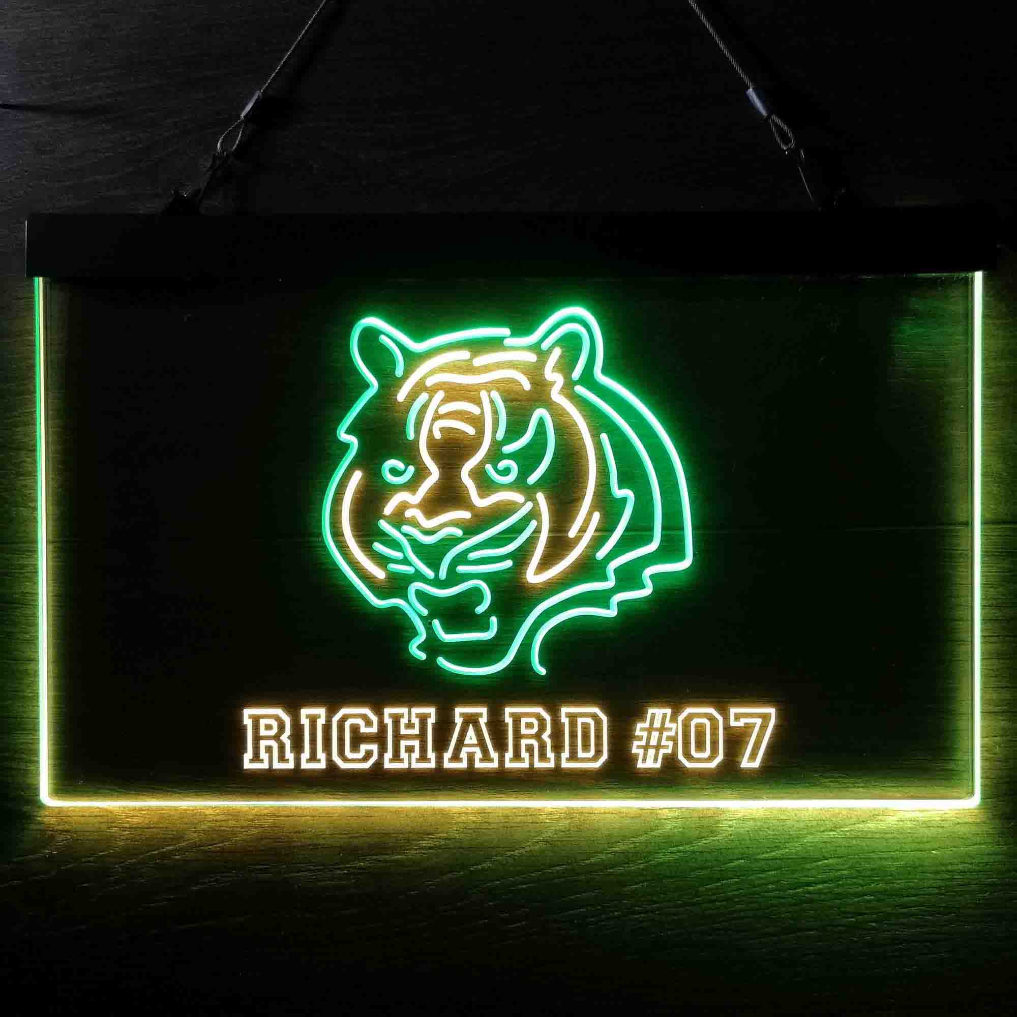 Personalized Cincinnati Bengals Team Number Neon-Like LED Sign - ProLedSign