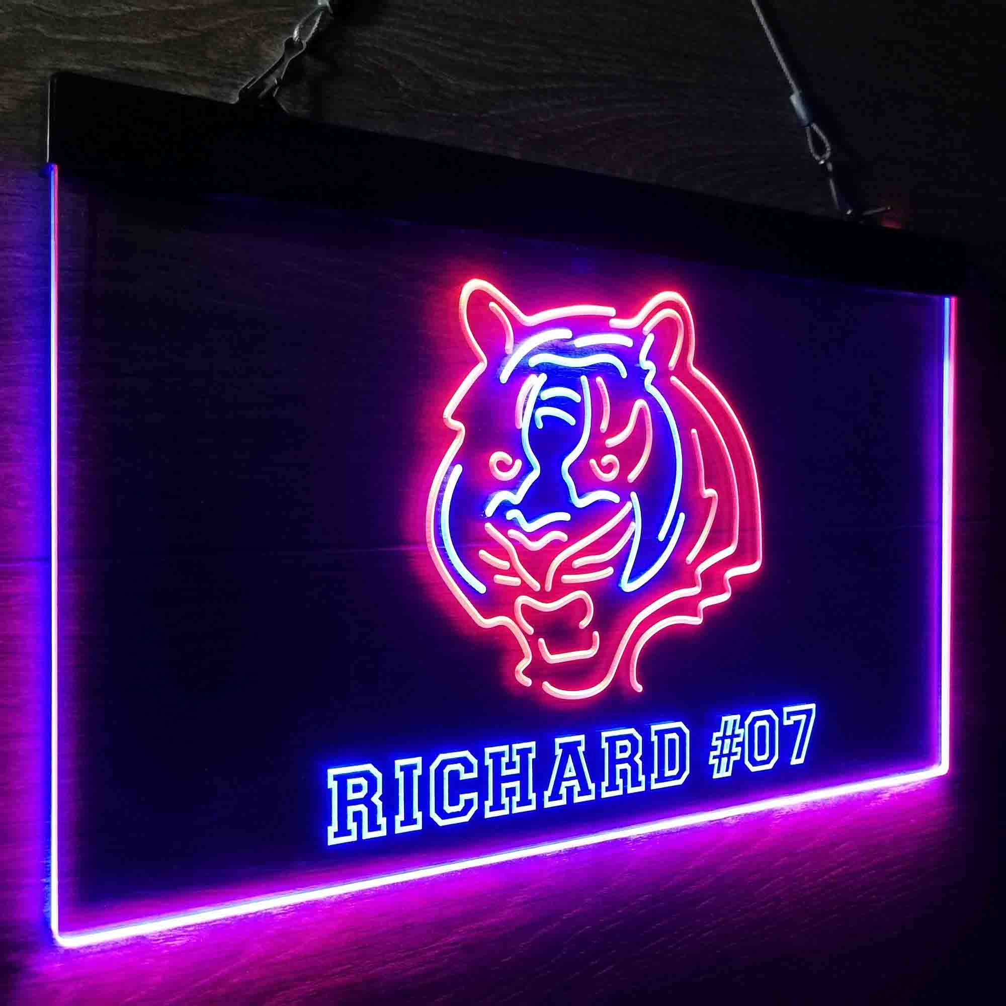 Personalized Cincinnati Bengals Team Number Neon-Like LED Sign - ProLedSign