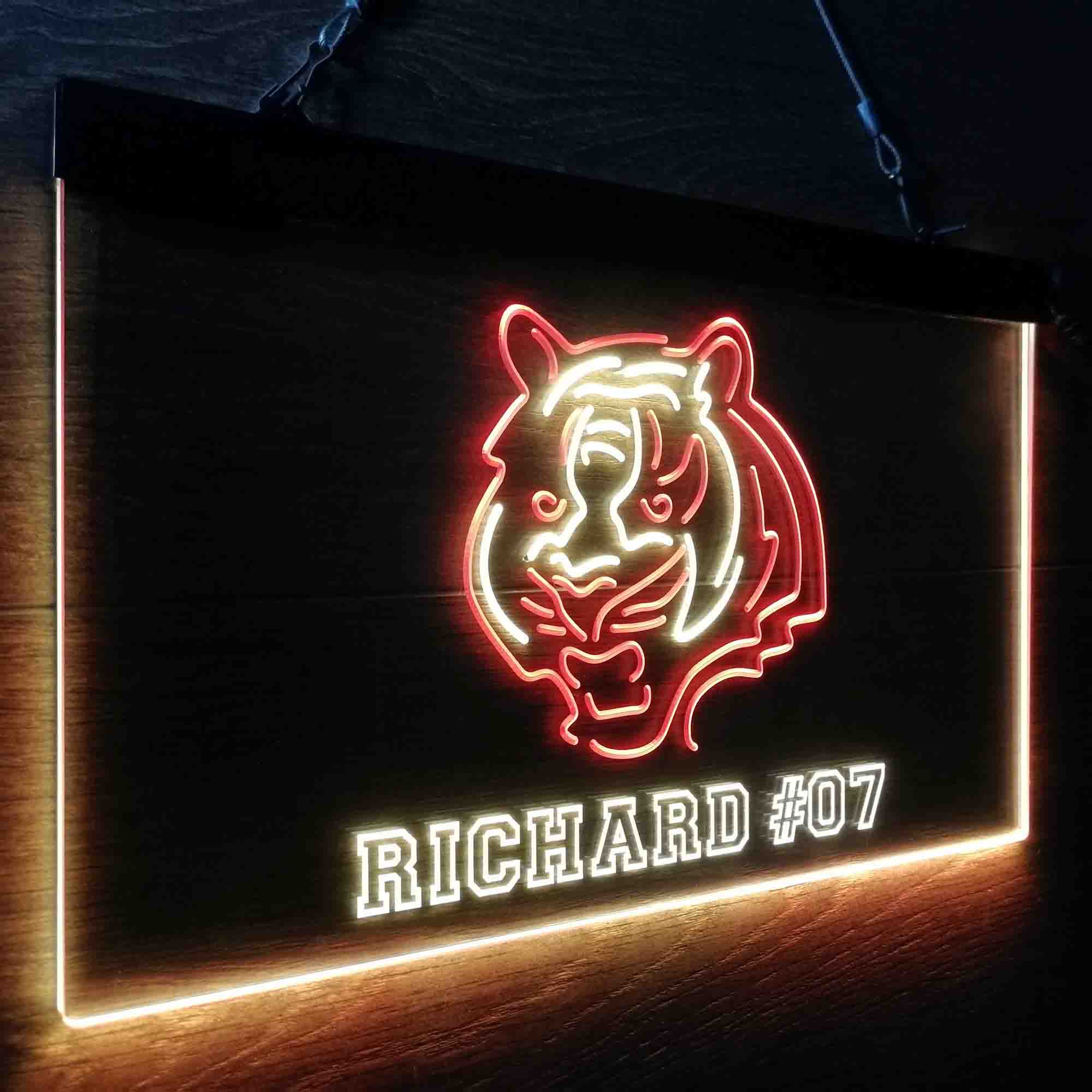 Personalized Cincinnati Bengals Team Number Neon-Like LED Sign - ProLedSign