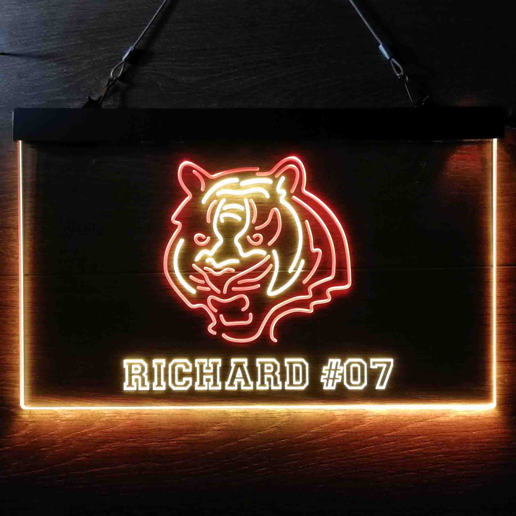 Personalized Cincinnati Bengals Team Number Neon-Like LED Sign - ProLedSign