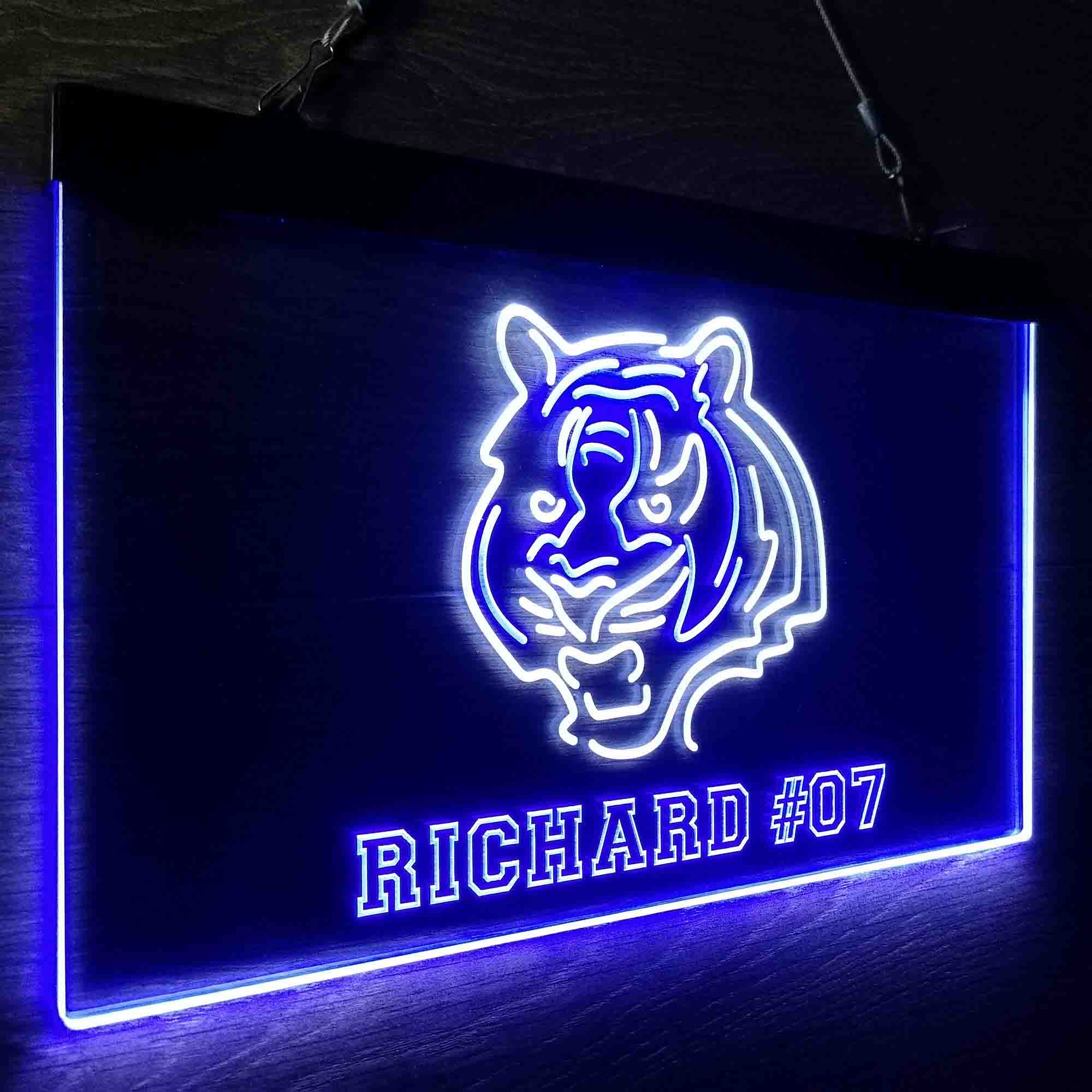 Personalized Cincinnati Bengals Team Number Neon-Like LED Sign - ProLedSign