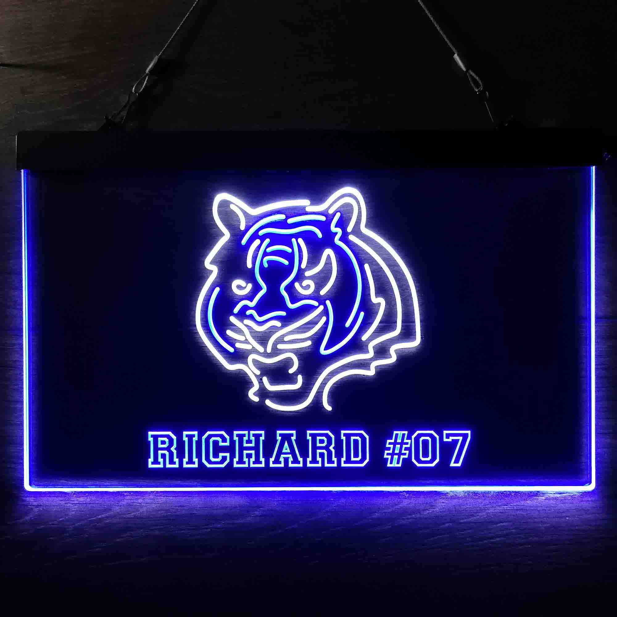 Personalized Cincinnati Bengals Team Number Neon-Like LED Sign - ProLedSign