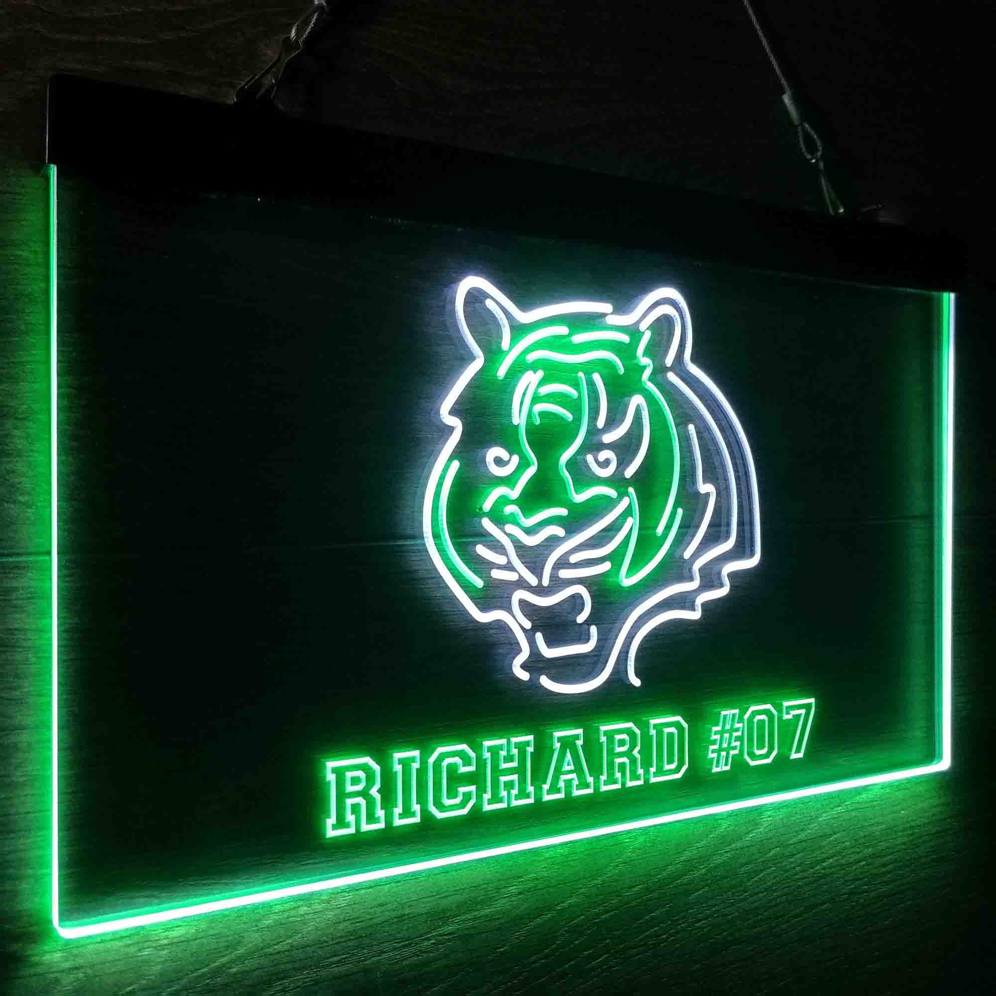 Personalized Cincinnati Bengals Team Number Neon-Like LED Sign - ProLedSign