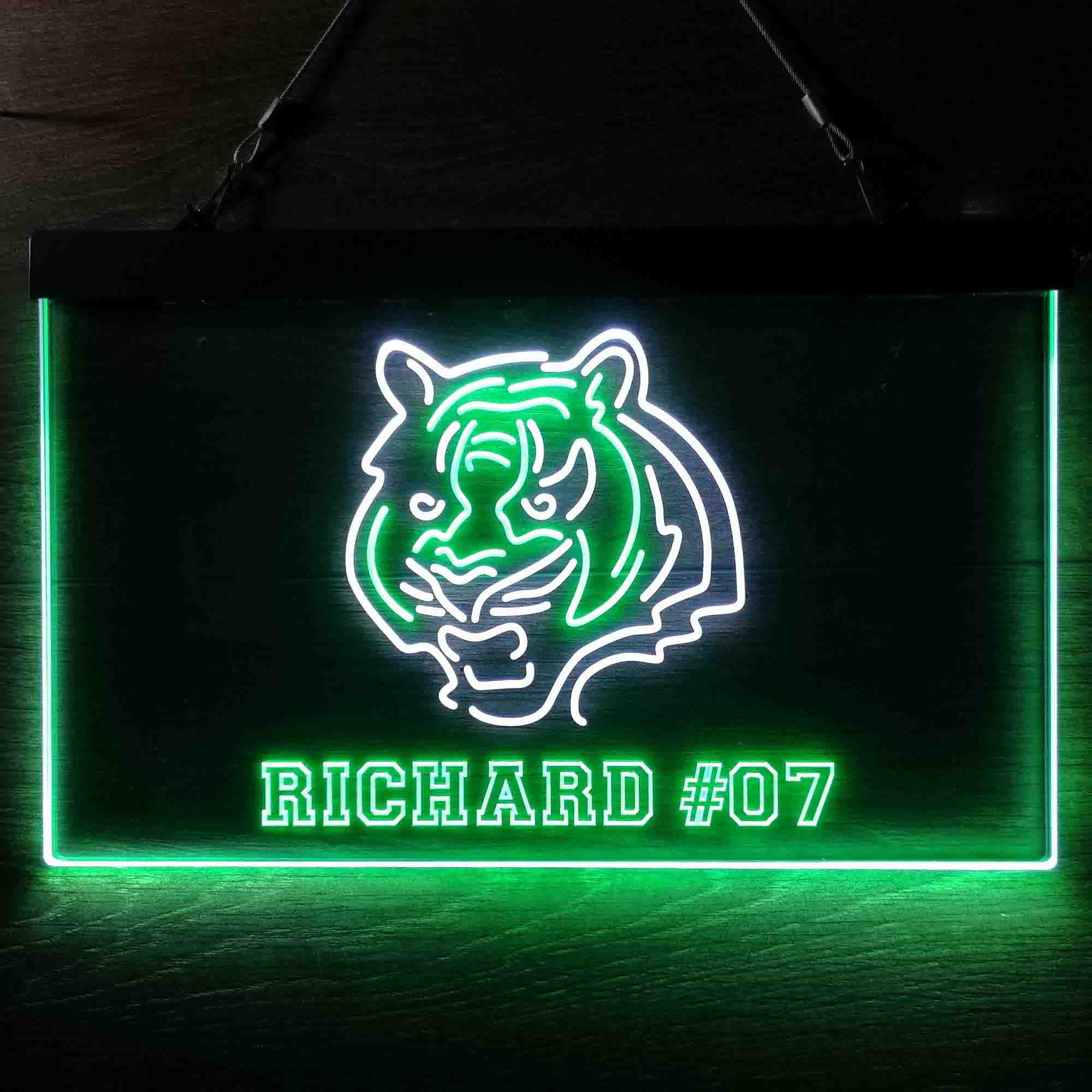 Personalized Cincinnati Bengals Team Number Neon-Like LED Sign - ProLedSign