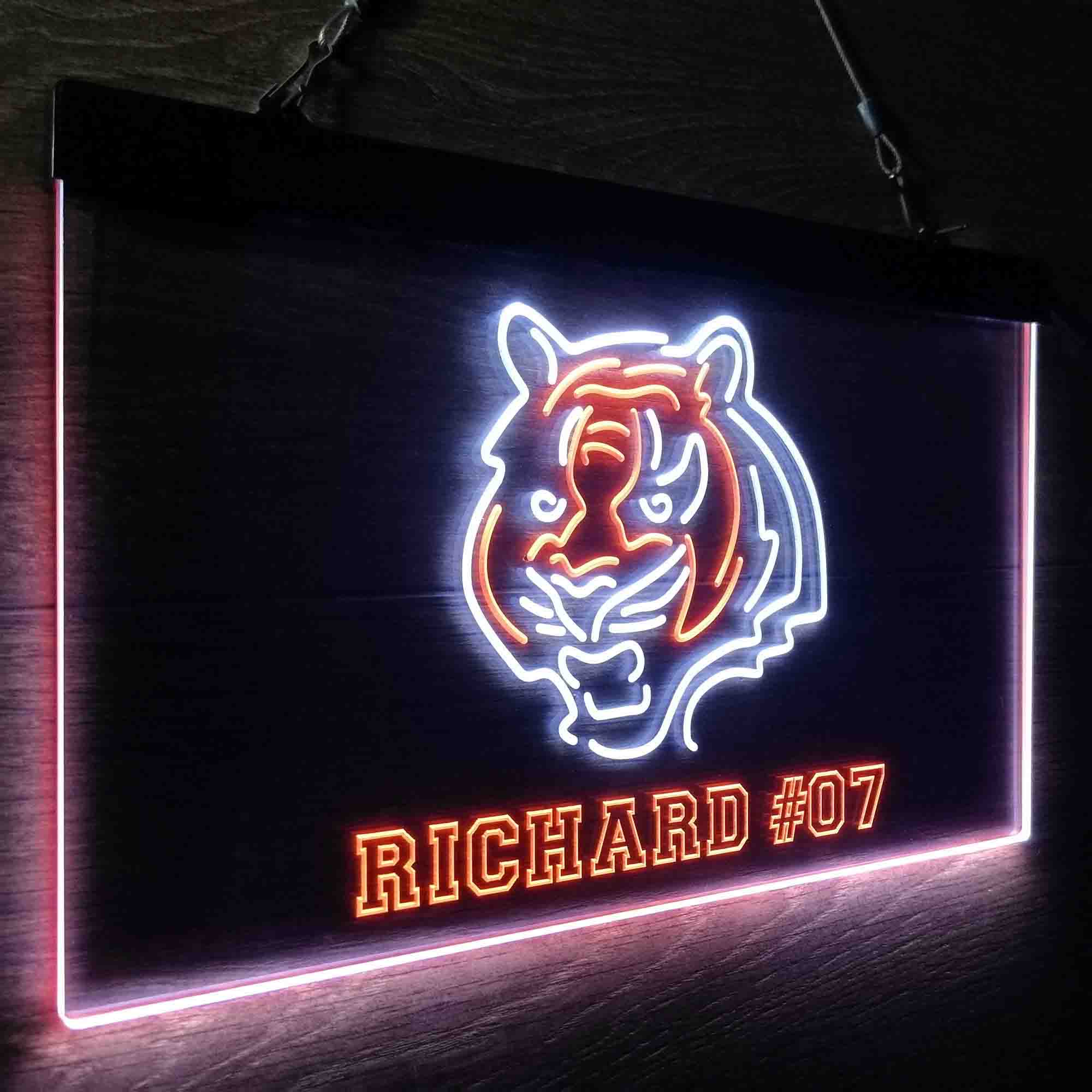 Personalized Cincinnati Bengals Team Number Neon-Like LED Sign - ProLedSign