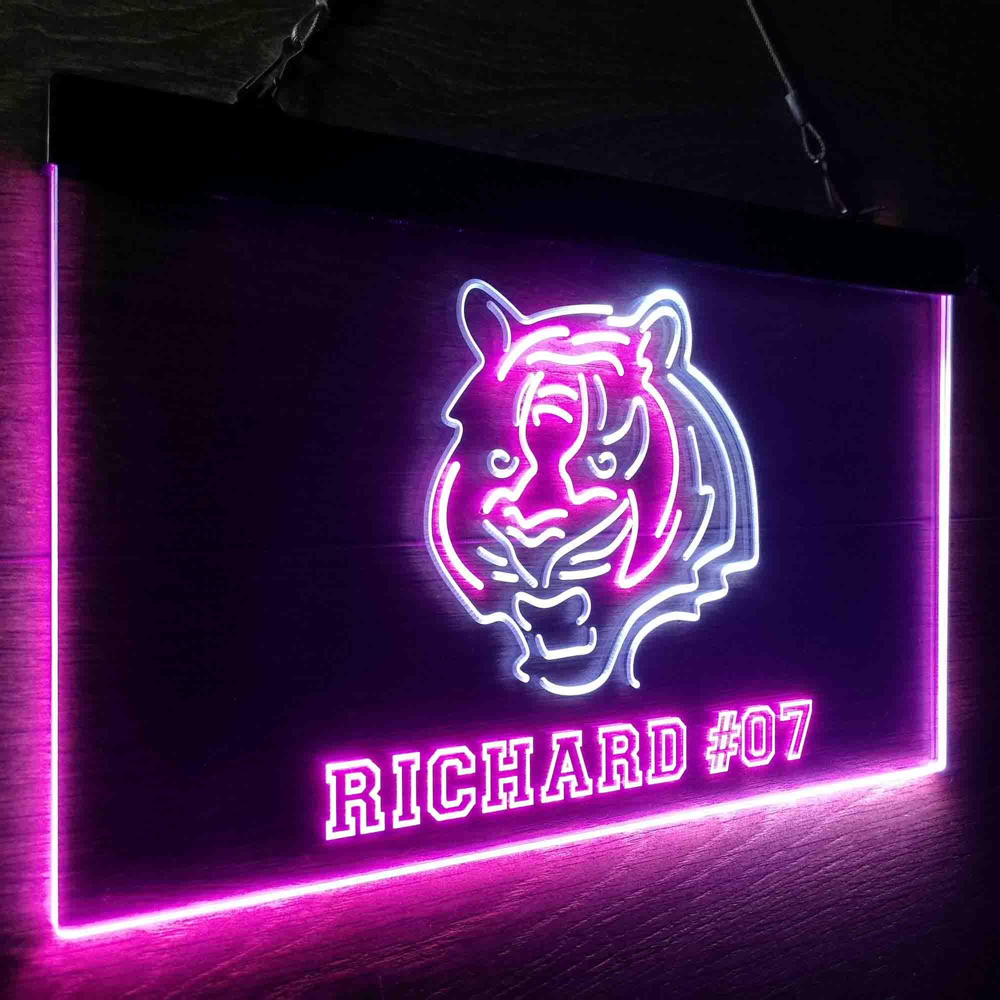 Personalized Cincinnati Bengals Team Number Neon-Like LED Sign - ProLedSign