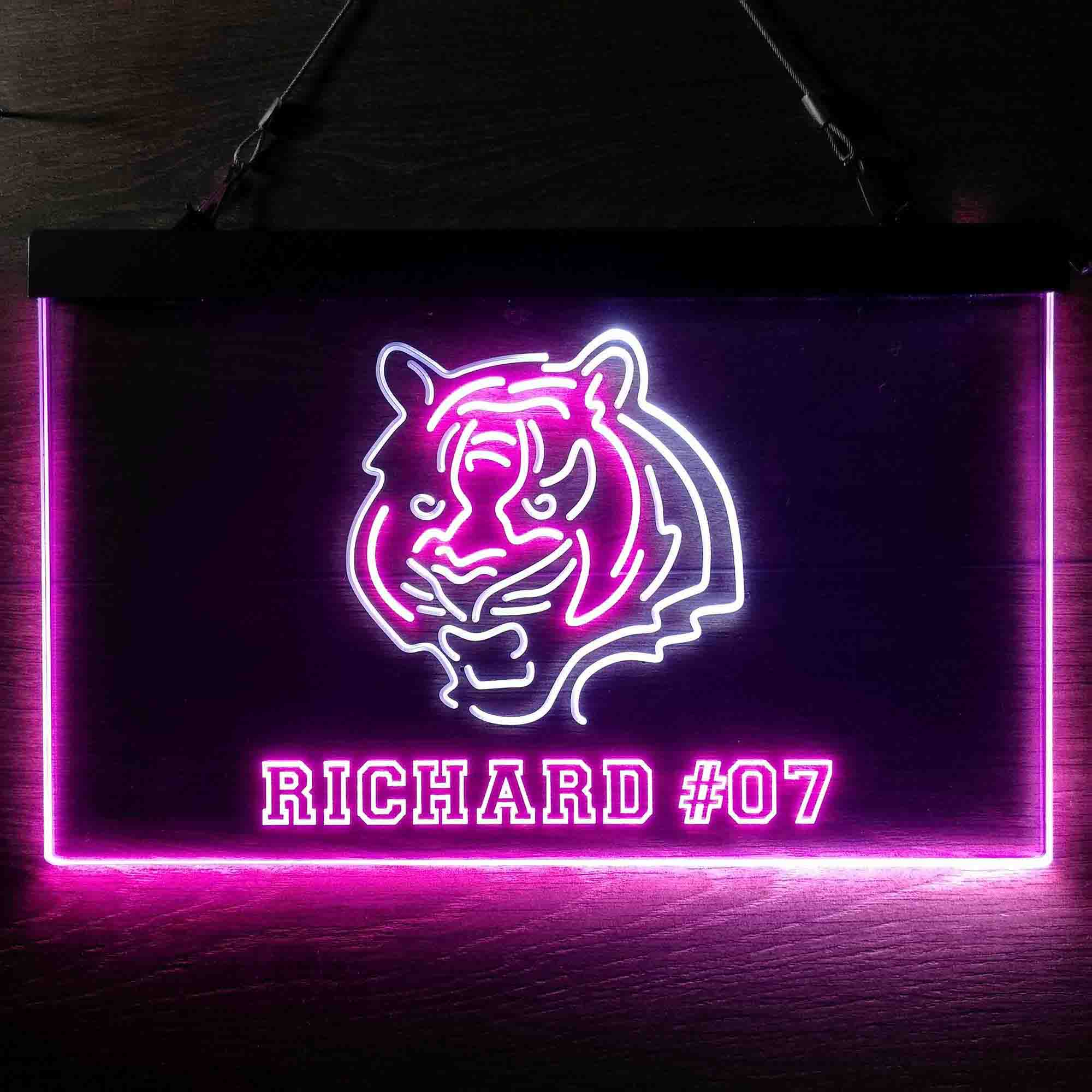 Personalized Cincinnati Bengals Team Number Neon-Like LED Sign - ProLedSign