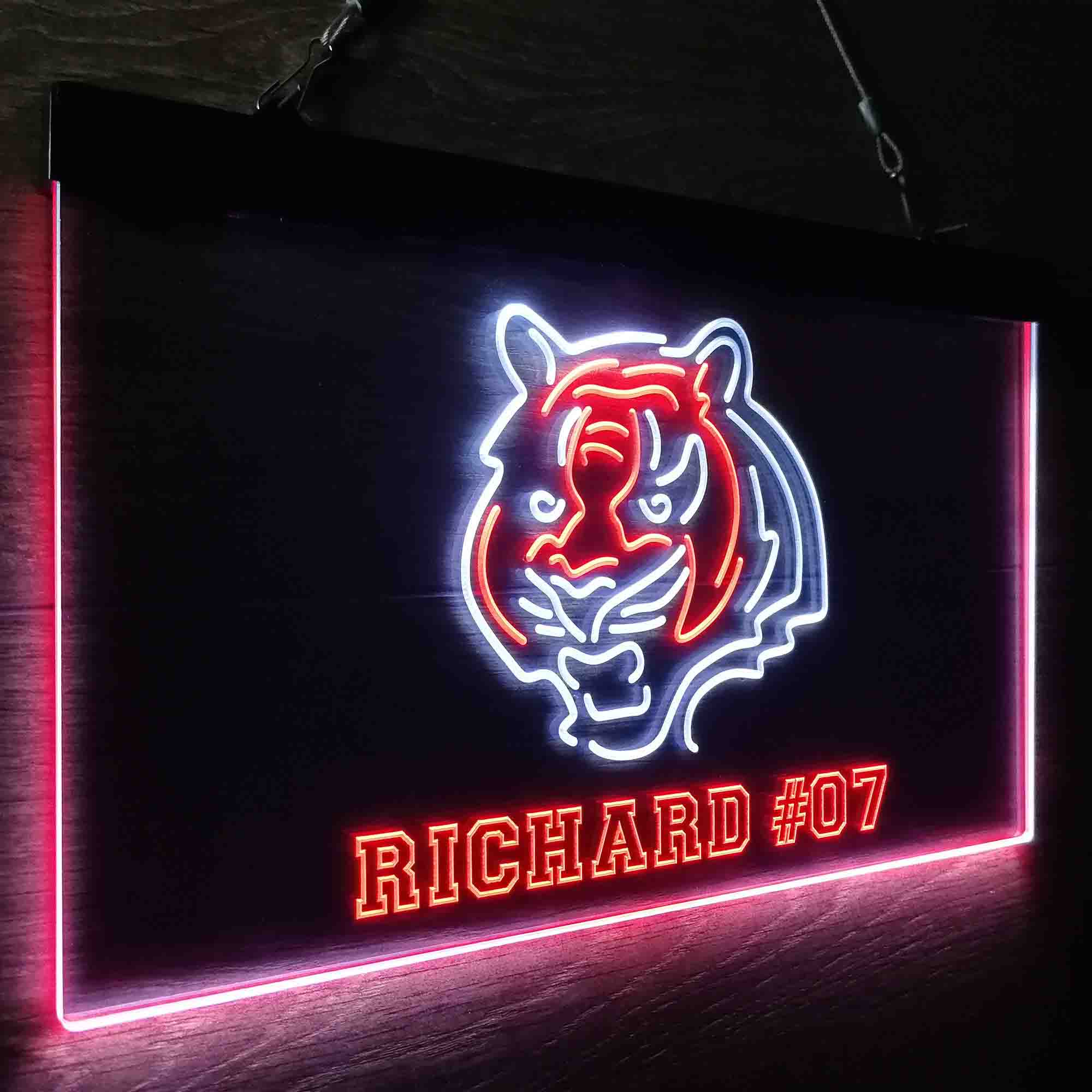 Personalized Cincinnati Bengals Team Number Neon-Like LED Sign - ProLedSign