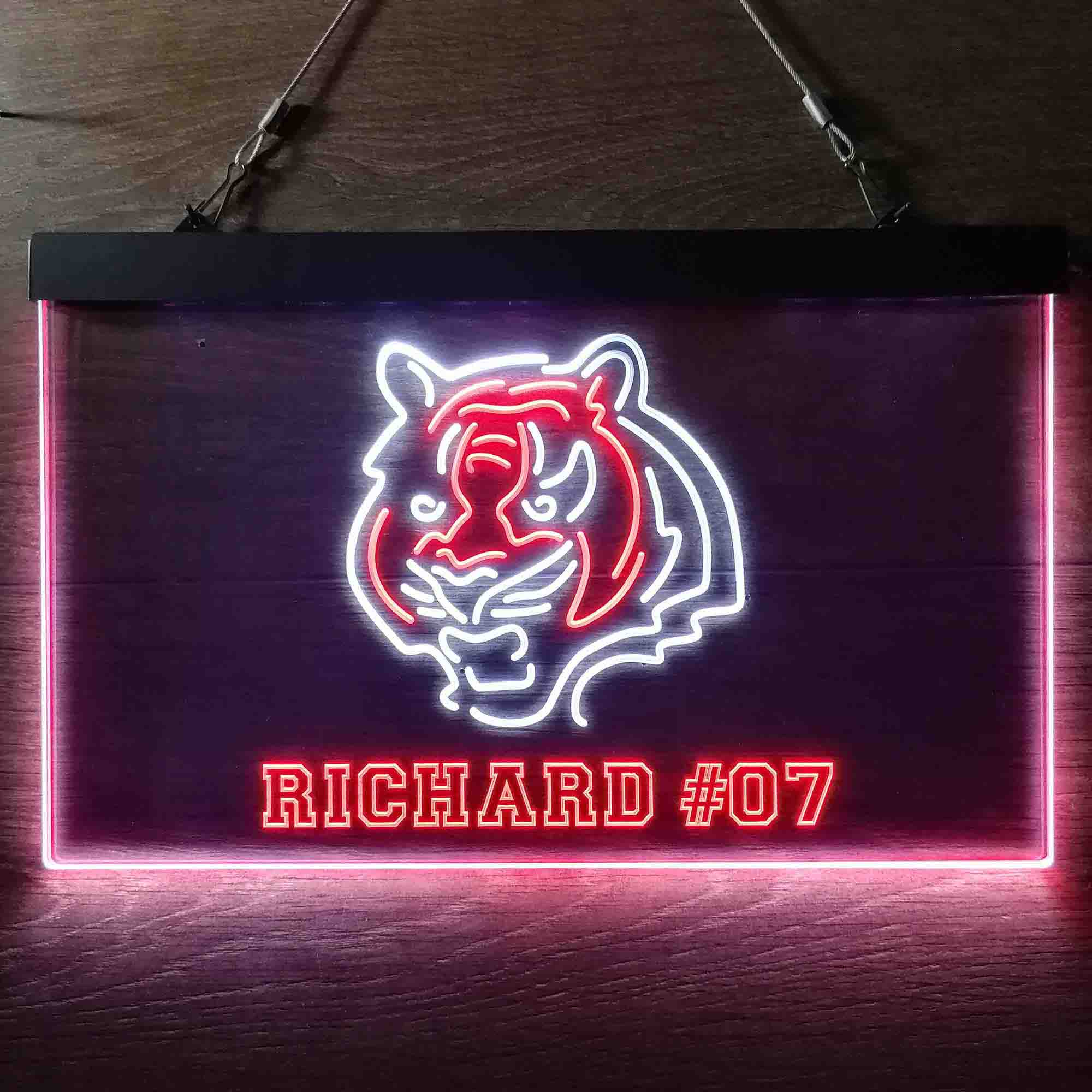 Personalized Cincinnati Bengals Team Number Neon-Like LED Sign - ProLedSign