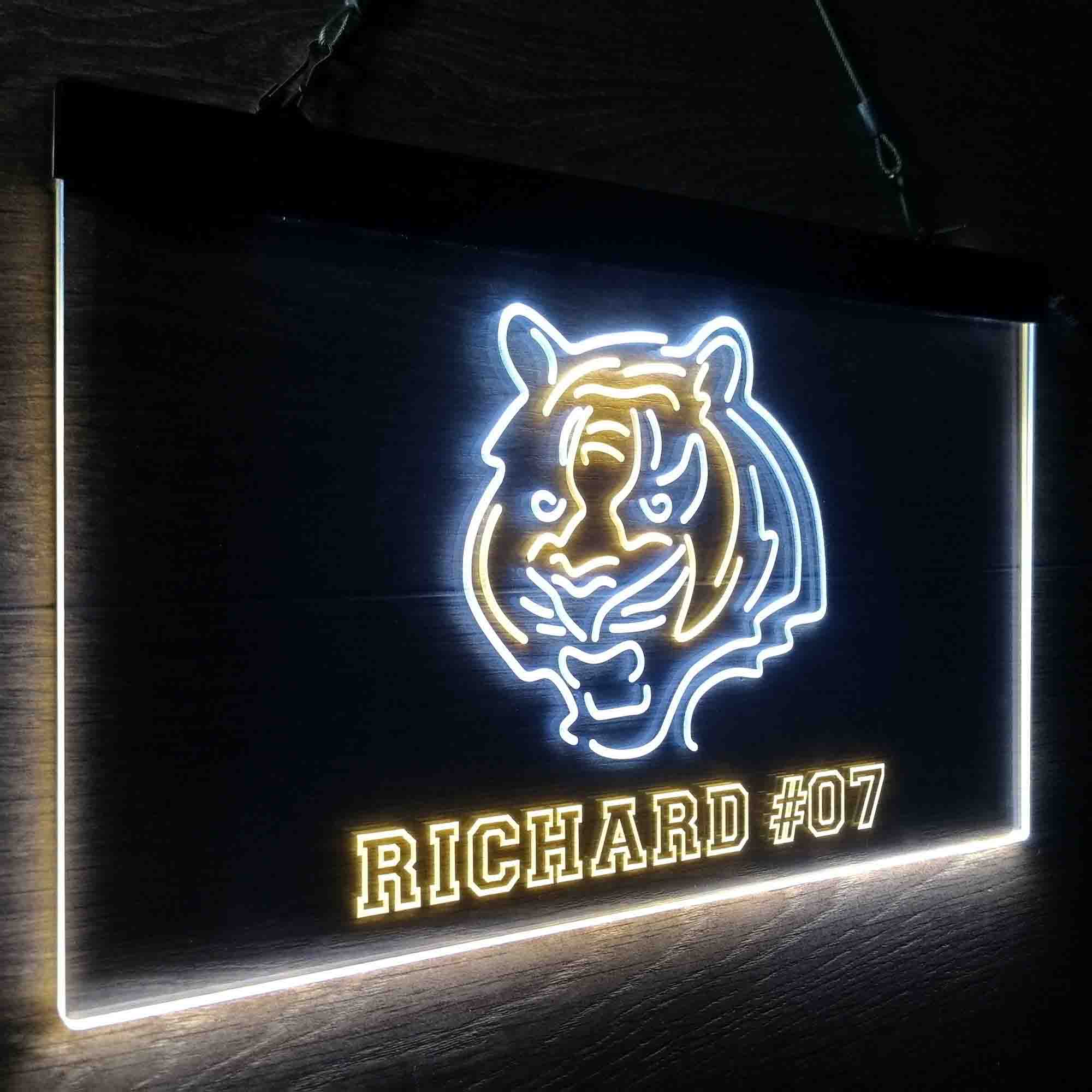 Personalized Cincinnati Bengals Team Number Neon-Like LED Sign - ProLedSign