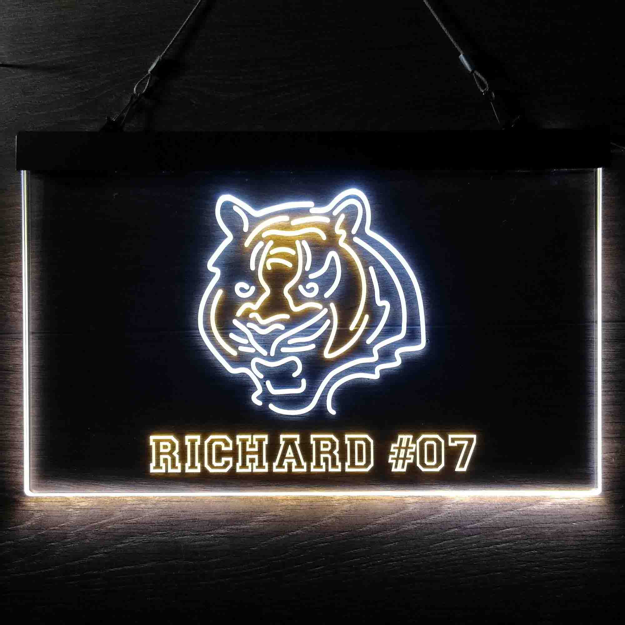 Personalized Cincinnati Bengals Team Number Neon-Like LED Sign - ProLedSign