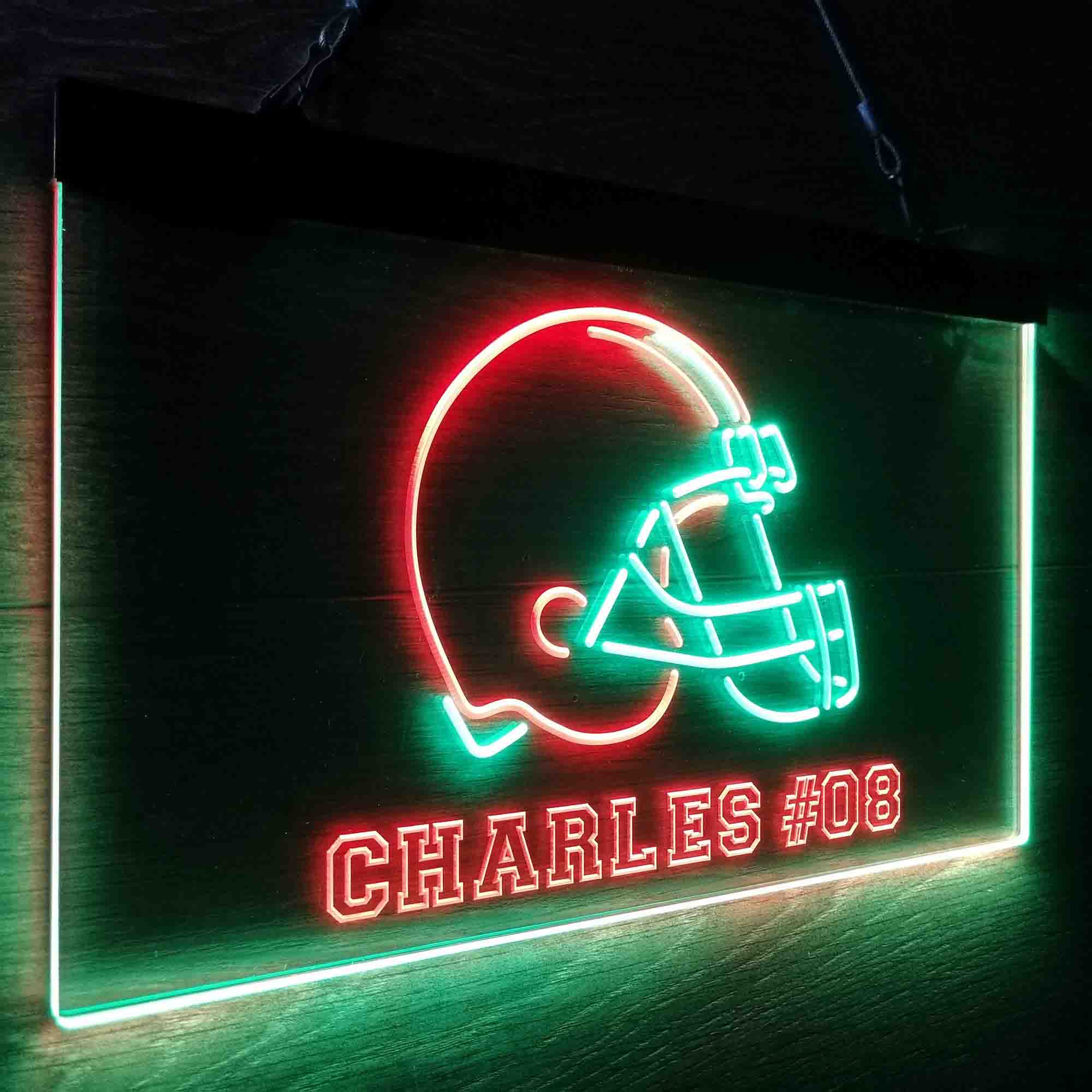 Personalized Cleveland Browns Team Number Neon-Like LED Sign - ProLedSign