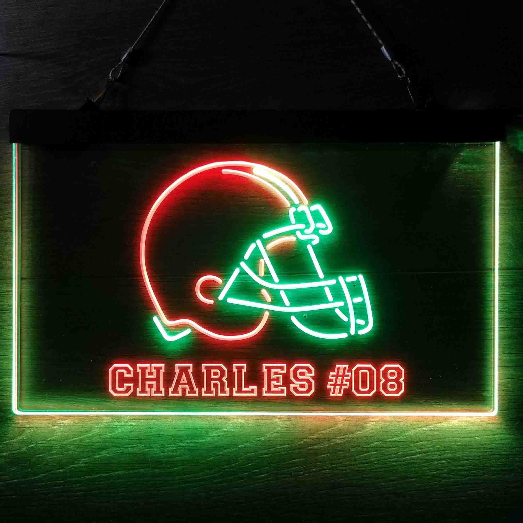 Personalized Cleveland Browns Team Number Neon-Like LED Sign - ProLedSign