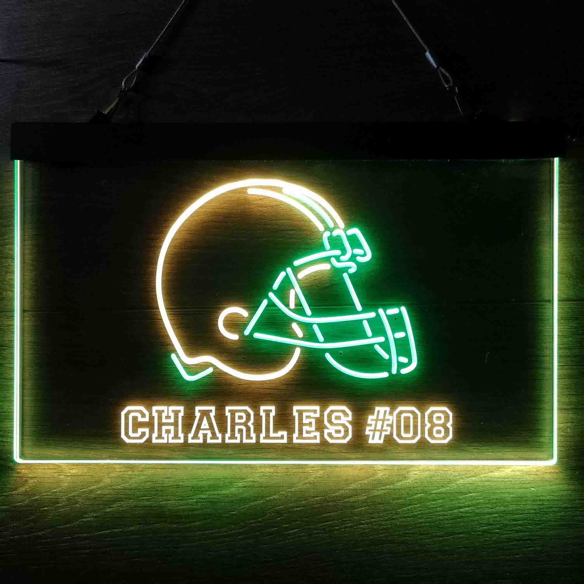 Personalized Cleveland Browns Team Number Neon-Like LED Sign - ProLedSign