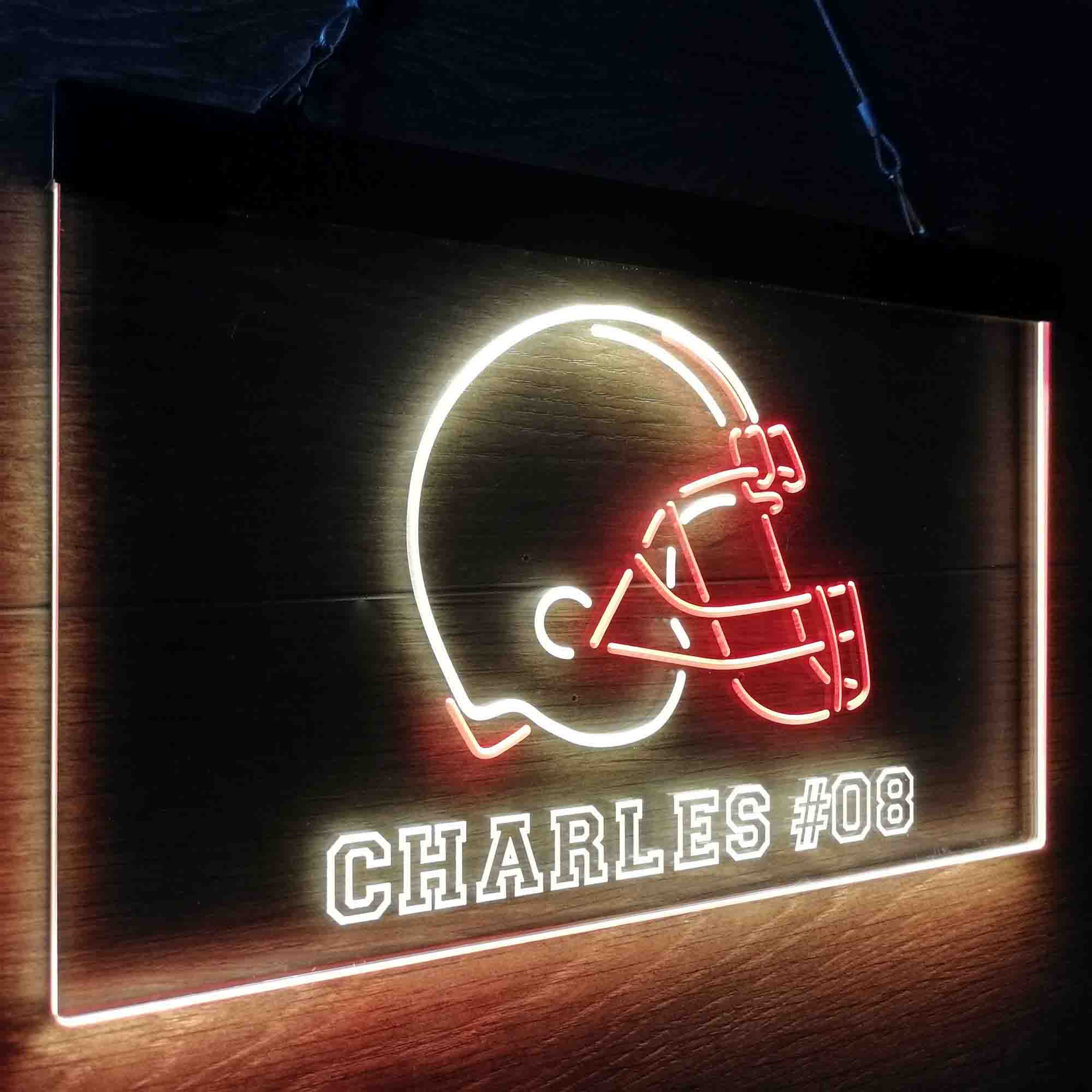 Personalized Cleveland Browns Team Number Neon-Like LED Sign - ProLedSign