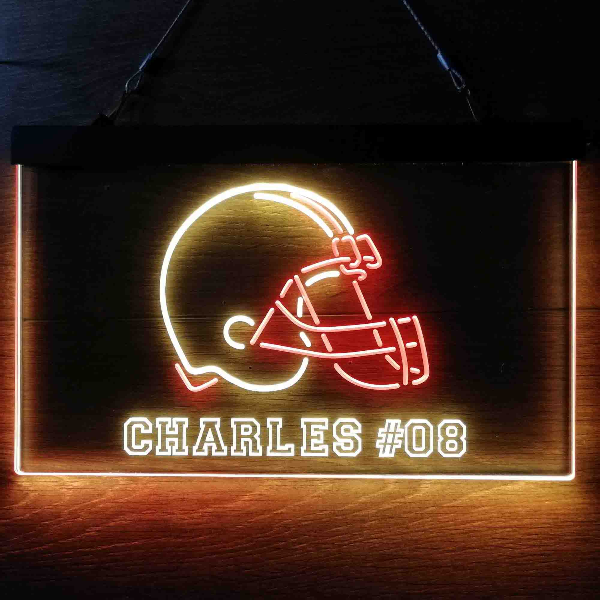 Personalized Cleveland Browns Team Number Neon-Like LED Sign - ProLedSign