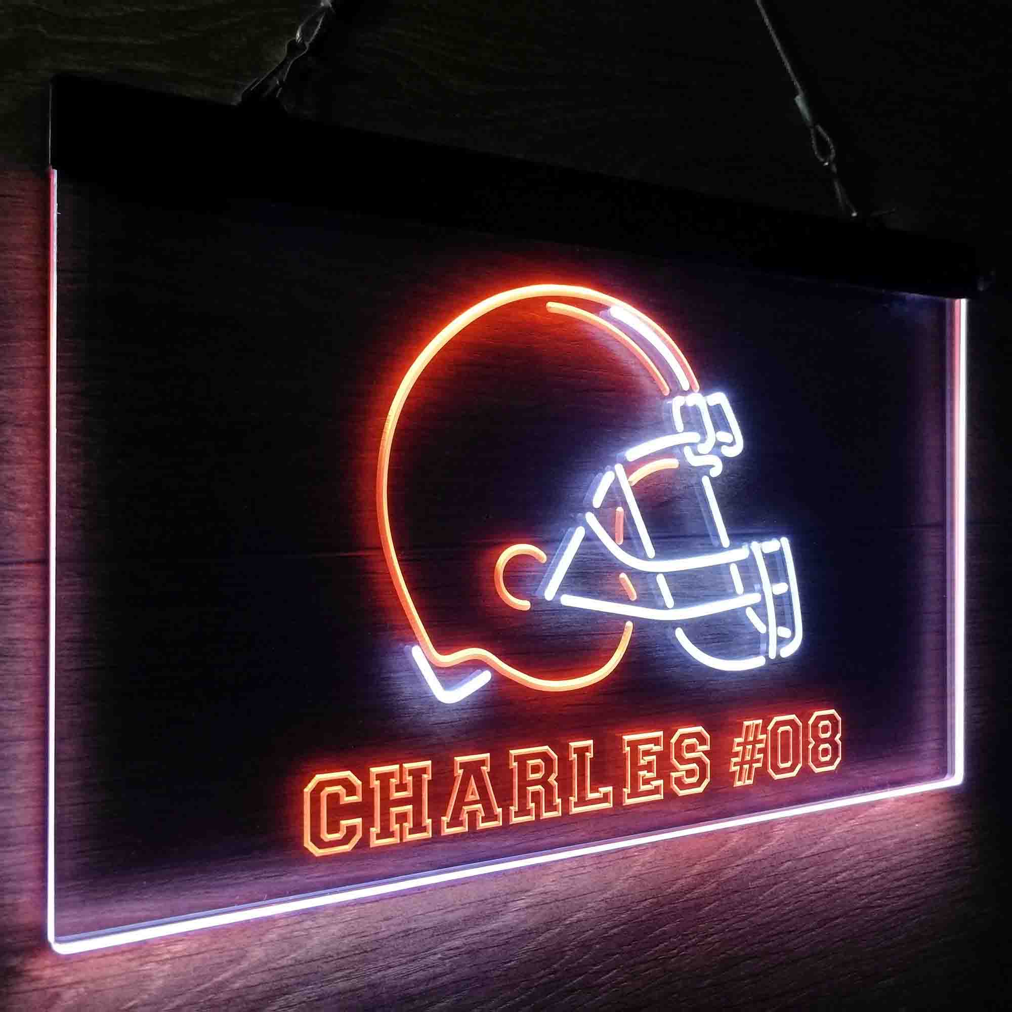 Personalized Cleveland Browns Team Number Neon-Like LED Sign - ProLedSign