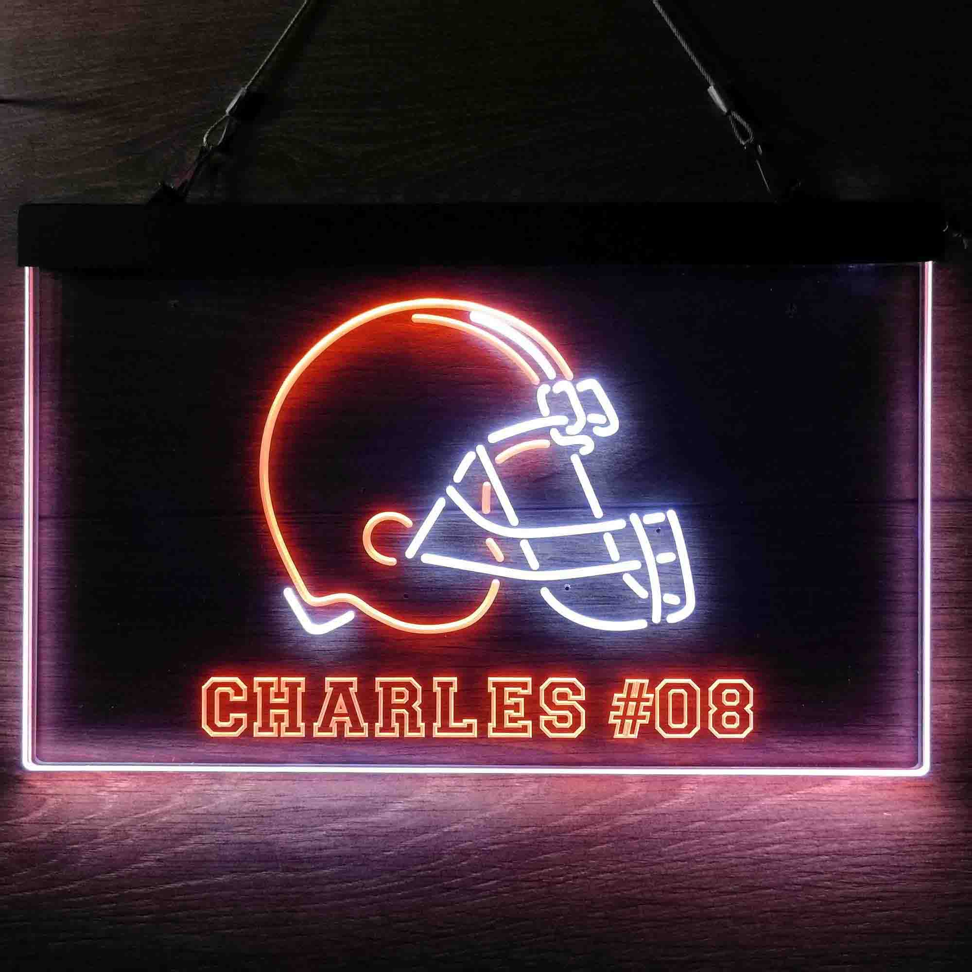 Personalized Cleveland Browns Team Number Neon-Like LED Sign - ProLedSign